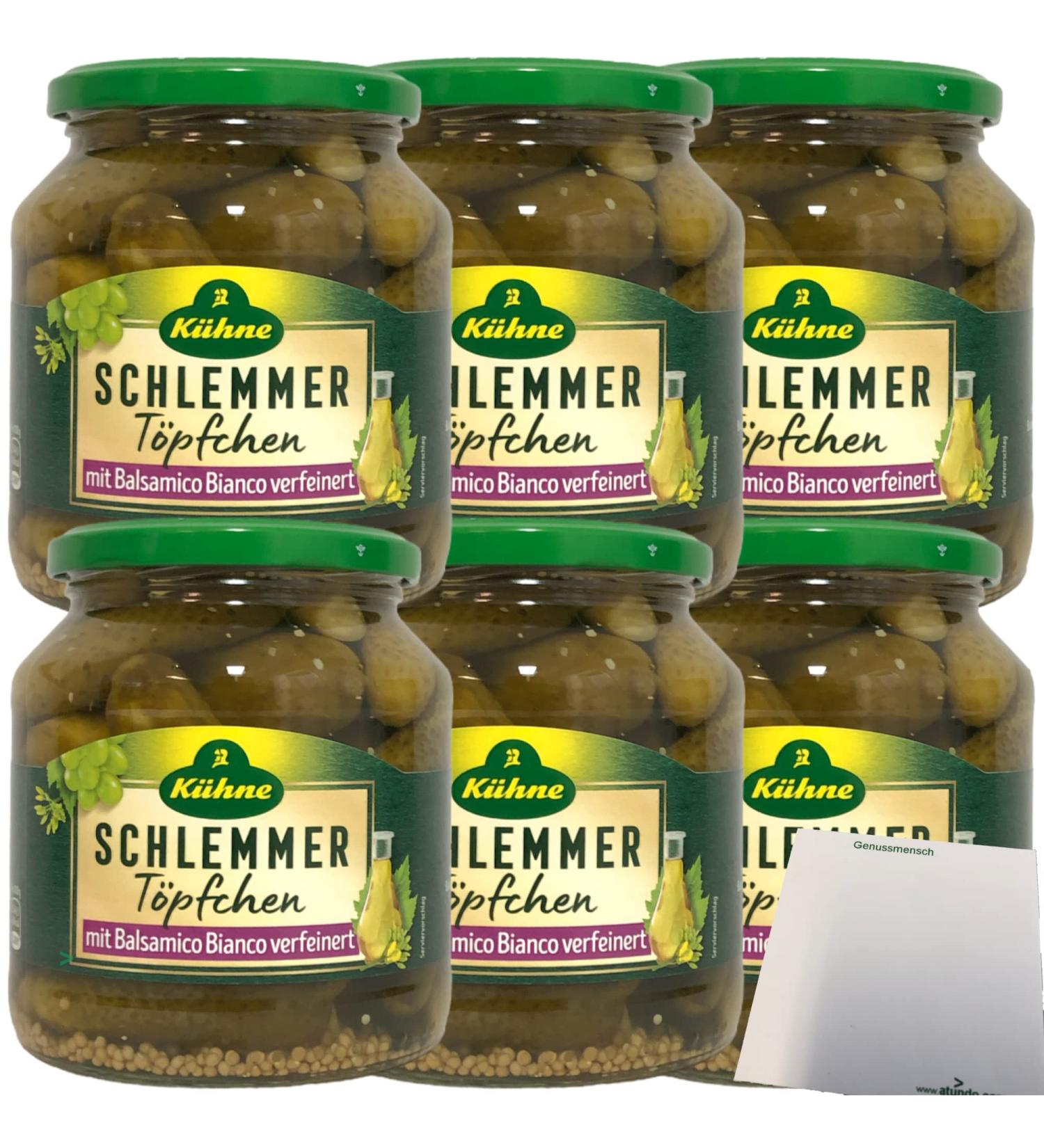 Khne Schlemmertpfchen Mild-Spicy Gherkins with Balsamico Bianco 6-Pack (6x300g) | Extra Crunchy & Delicious International Shipping - Buy Online on GoSupps.com