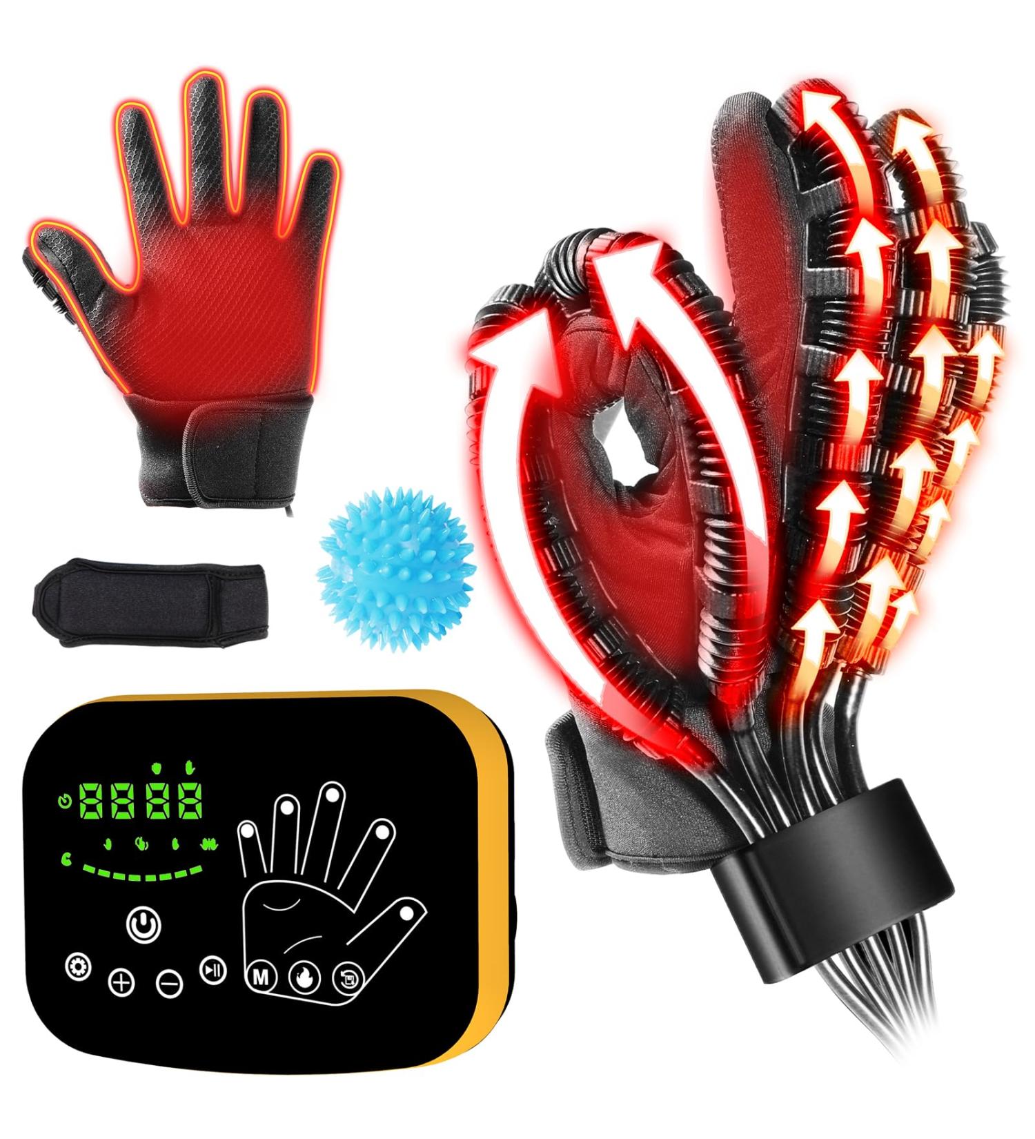 Heated Robotic Gloves Heated Stroke Hand Recovery Equipment Heated Hand Function Rehab Robot Gloves for Cerebral Palsy Hemiplegia Hand Relief Electronic Finger Stroke Products for Stroke Patients Right Hand XL - Buy Online on GoSupps.com