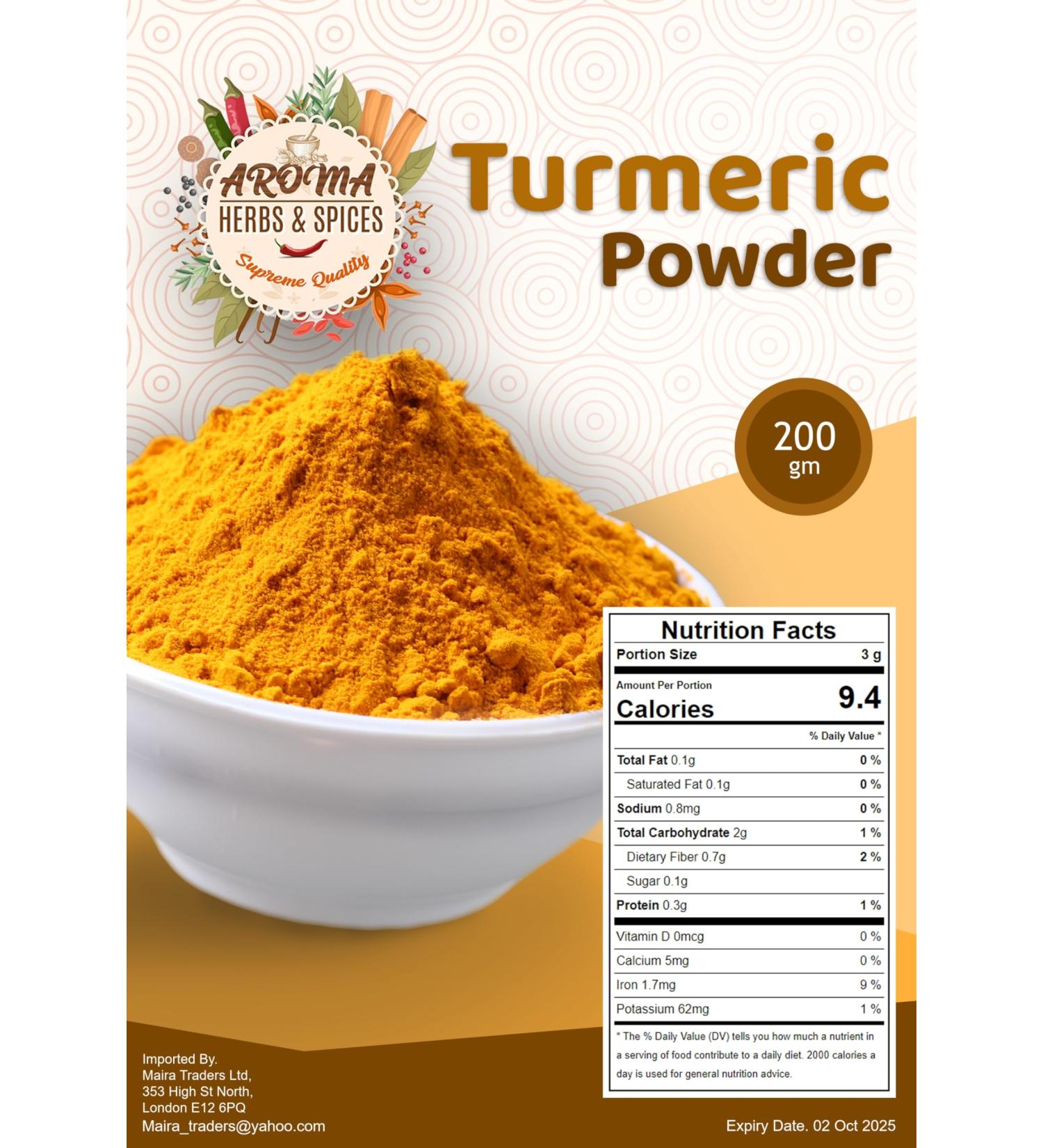 Organic 200gm Turmeric Powder - Non-GMO & Raw from India | Pure Curcumin Supplement - Buy Online on GoSupps.com