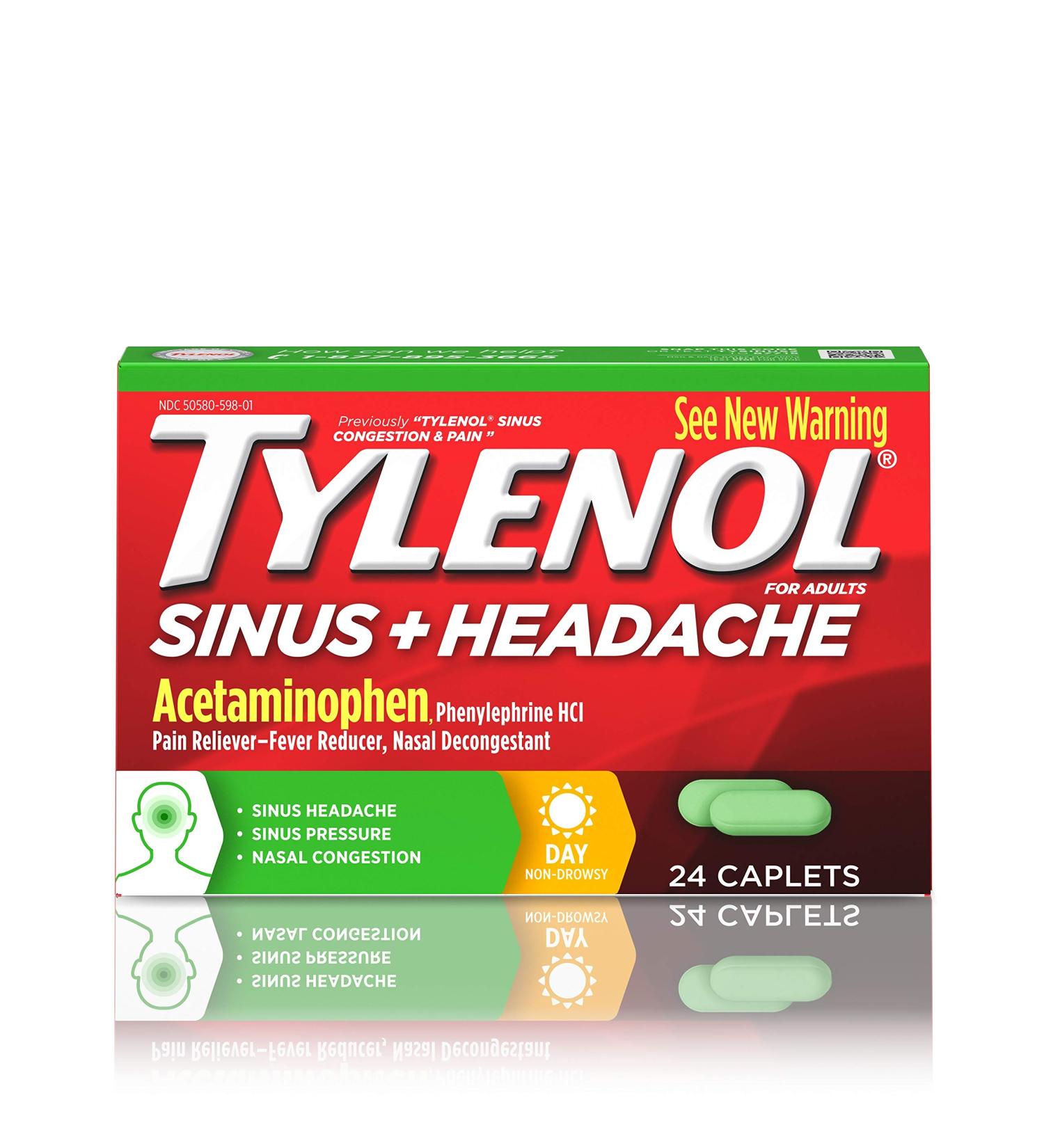 Tylenol Sinus + Headache Non-Drowsy Daytime Caplets - 24 ct - Buy Online on GoSupps.com