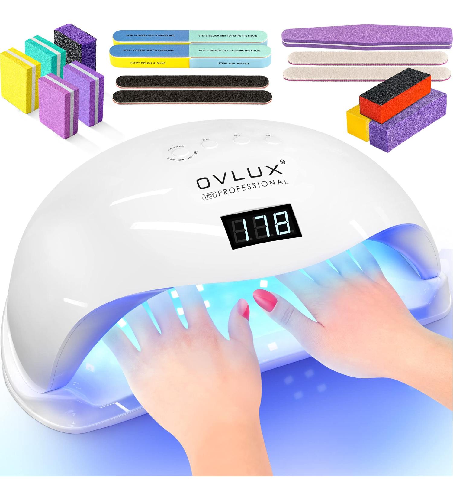 OVLUX 178W Professional UV LED Nail Lamp for Gel Polish - Nail Dryer with 42 LEDs and 4 Timer Settings - Buy Online on GoSupps.com