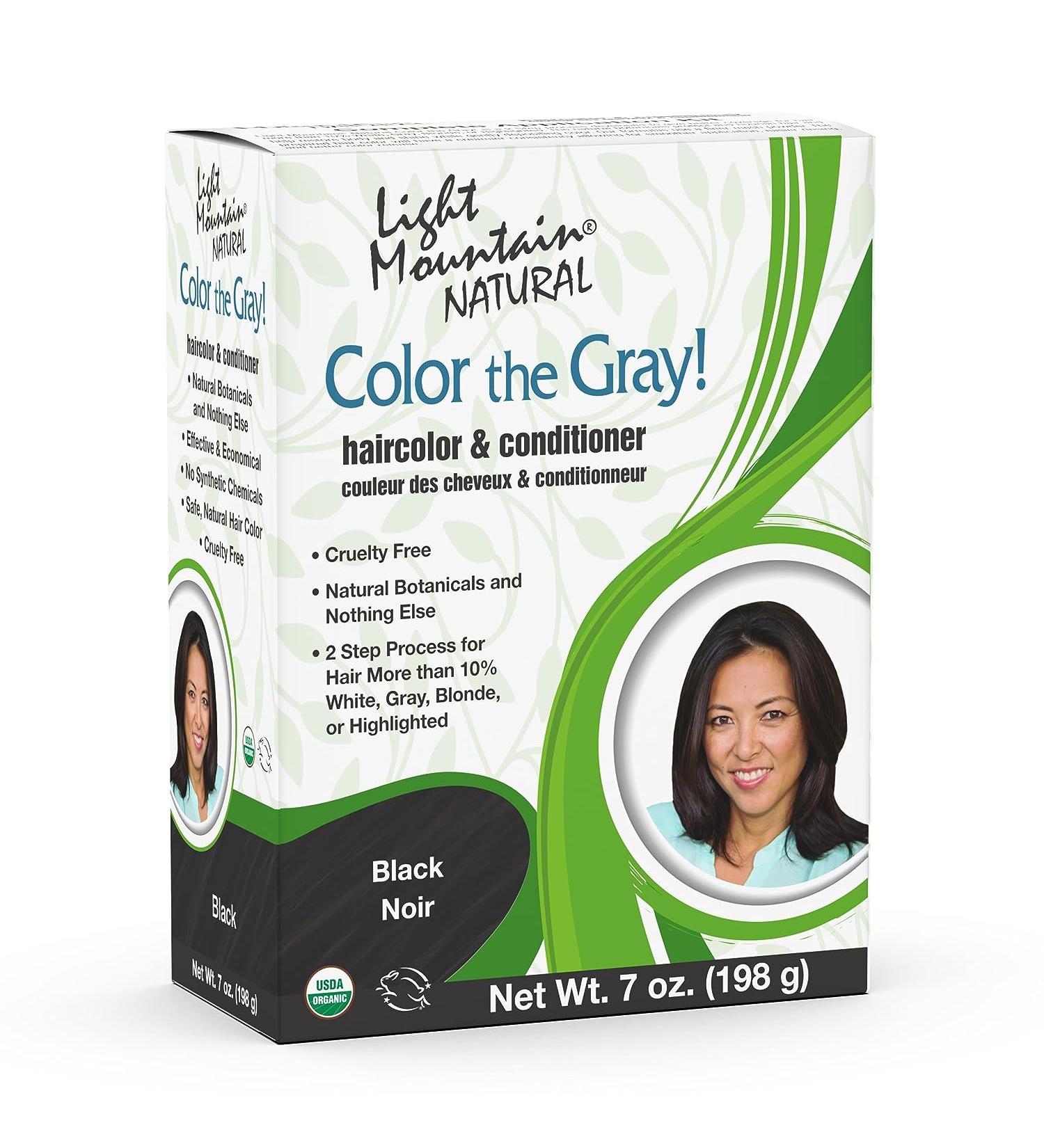 Light Mountain Natural Black Hair Color & Conditioner - 7 oz | Color the Gray! - Buy Online on GoSupps.com