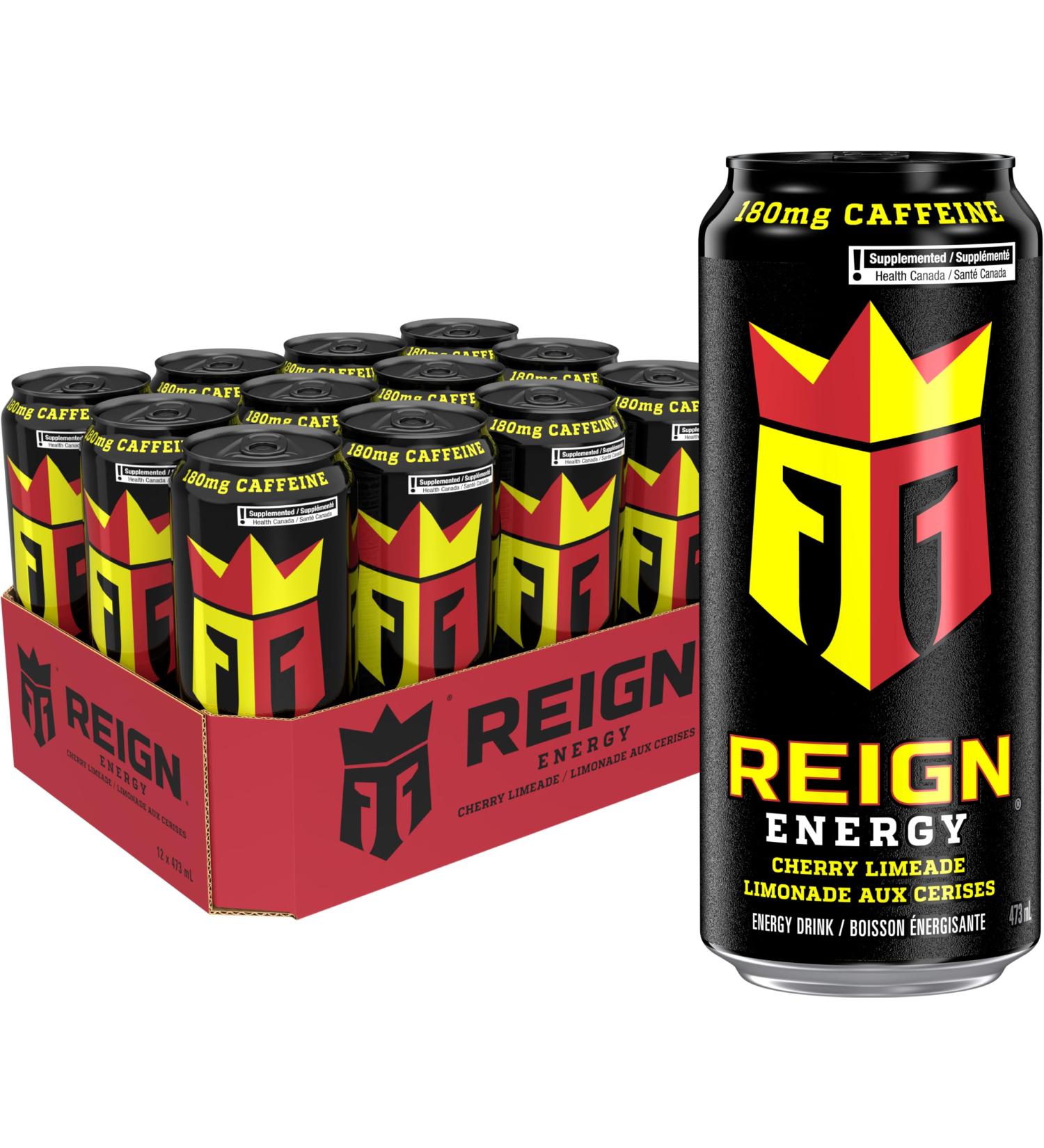 REIGN ENERGY Cherry Limeade 473mL Cans Pack of 12 DRINK - Buy Online on GoSupps.com