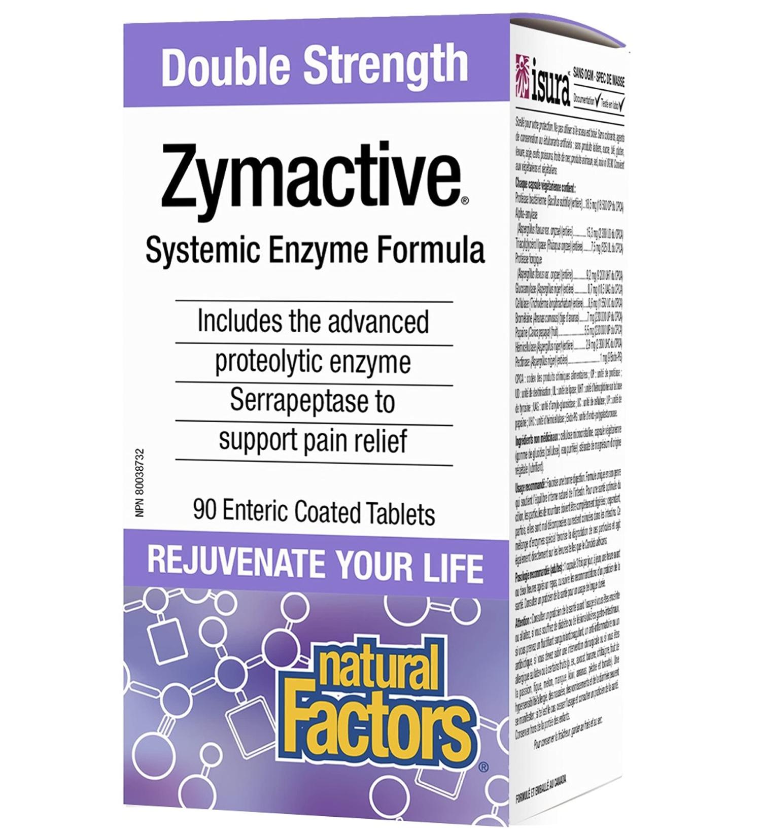 Natural Factors - Zymactive Double Strength 90 Enteric Coated Tablets - Buy Online on GoSupps.com