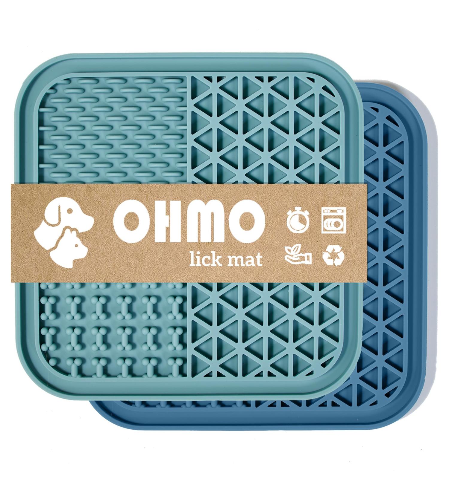 Buy Ohmo Lick Mat for Dogs & Cats - 2-Pack Leak Mat for Pet Anxiety Relief & Slow Feeding - Food-Grade Silicone in Dark Blue & Light Blue - Buy Online on GoSupps.com