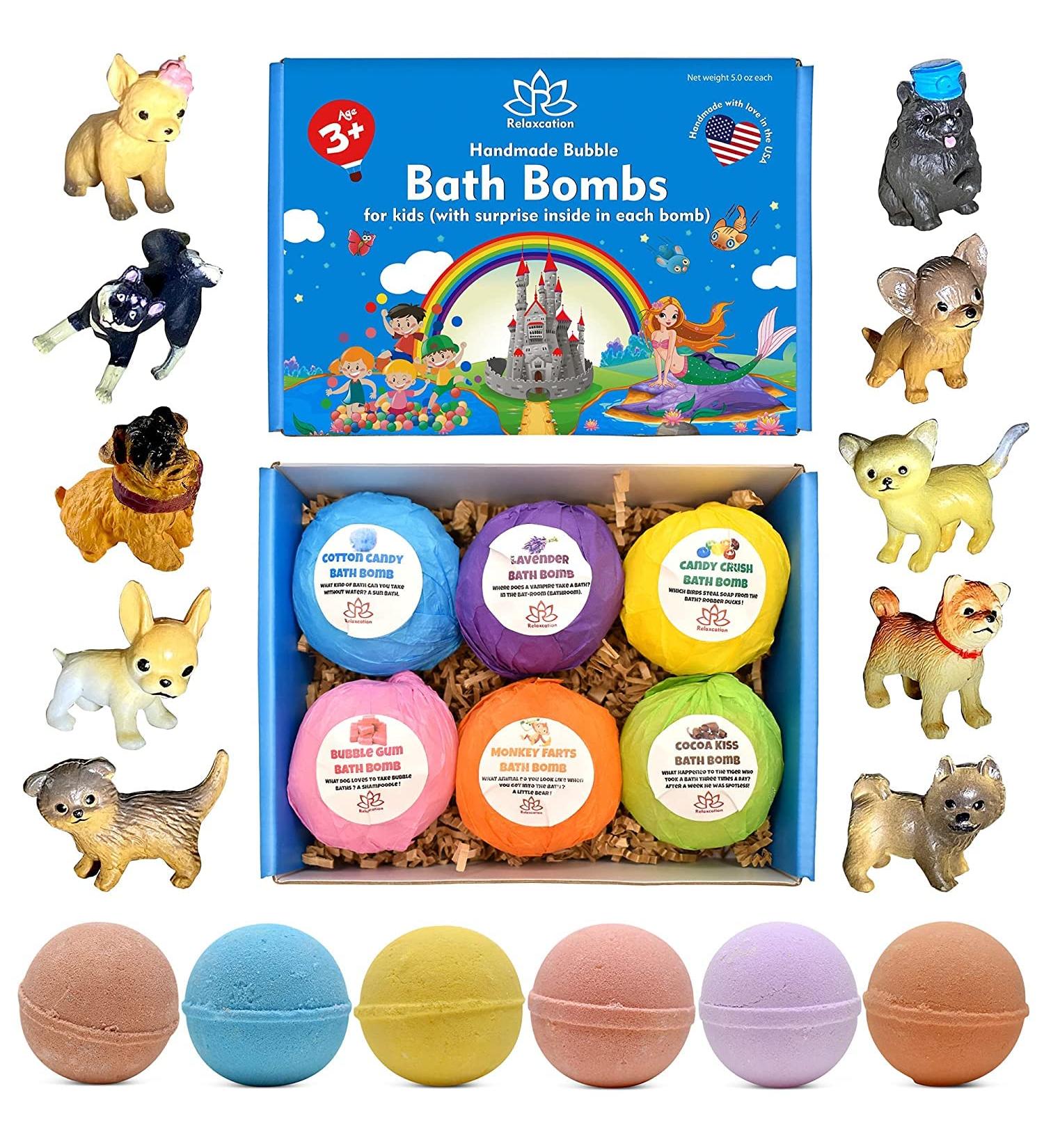 Kids Bath Bombs with Little Puppy Toys Inside - Collect 16 Dogs | Easter Gift for Toddlers & Kids | Made in USA - Buy Online on GoSupps.com
