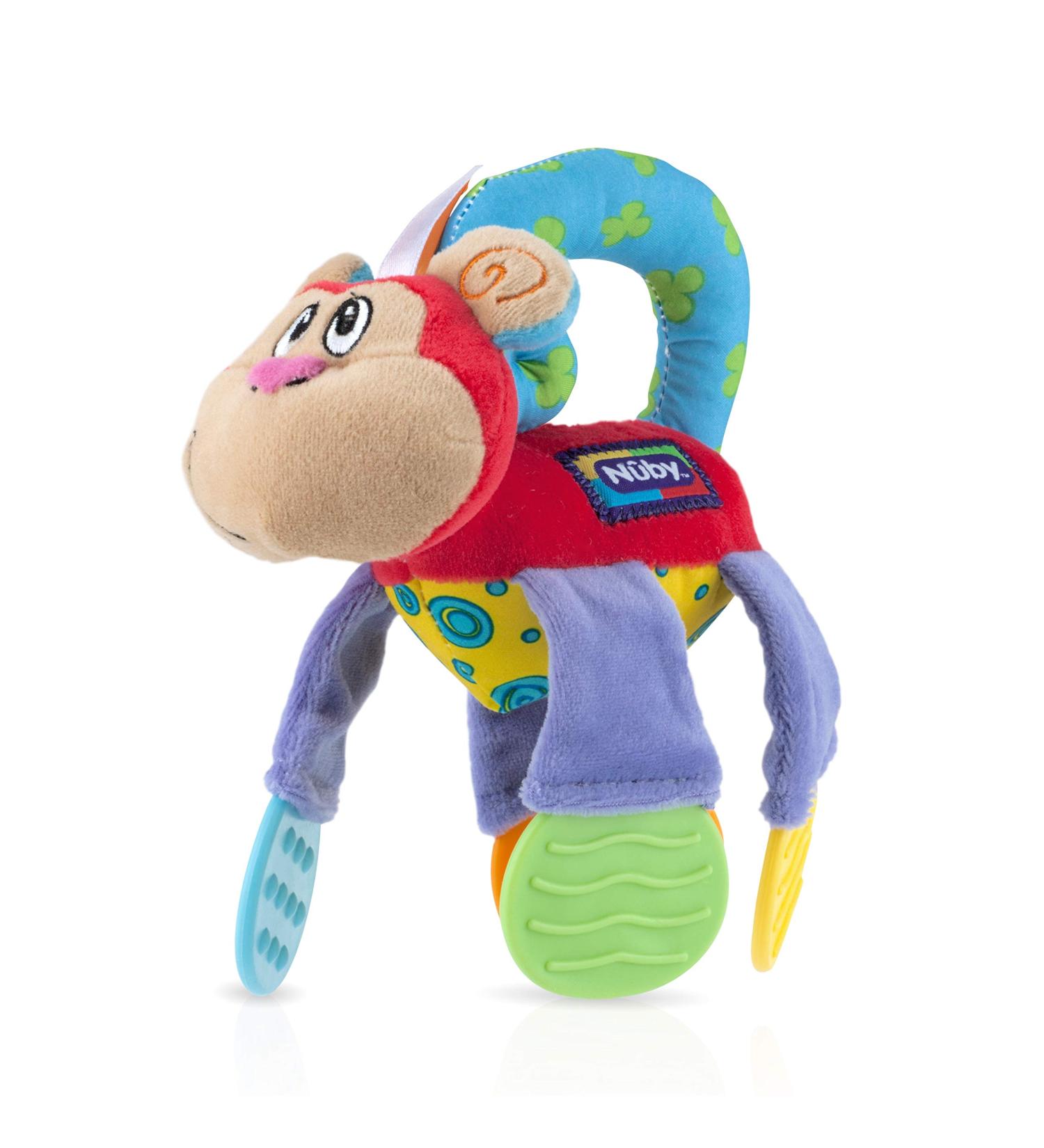 Nuby Floppers Plush Teether Monkey - Soothing Baby Teething Toy - Buy Online on GoSupps.com