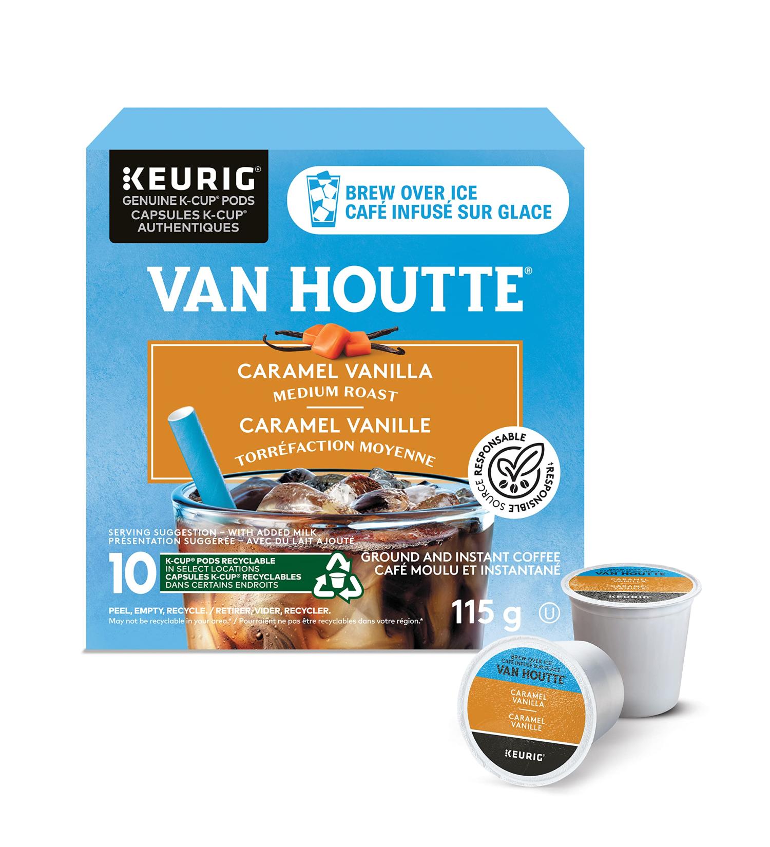 Van Houtte Brew Over Ice Caramel Vanilla K-Cup Coffee Pods 10 Count For Keurig Coffee Makers Caramel Vanilla 10 count (Pack of 1) - Buy Online on GoSupps.com