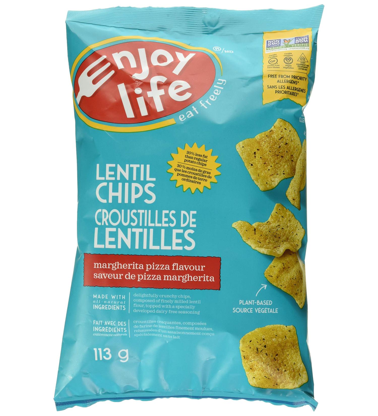 Enjoy Life Foods Margherita Pizza Lentil Chips 4 oz - Light & Airy Snack - Buy Online on GoSupps.com