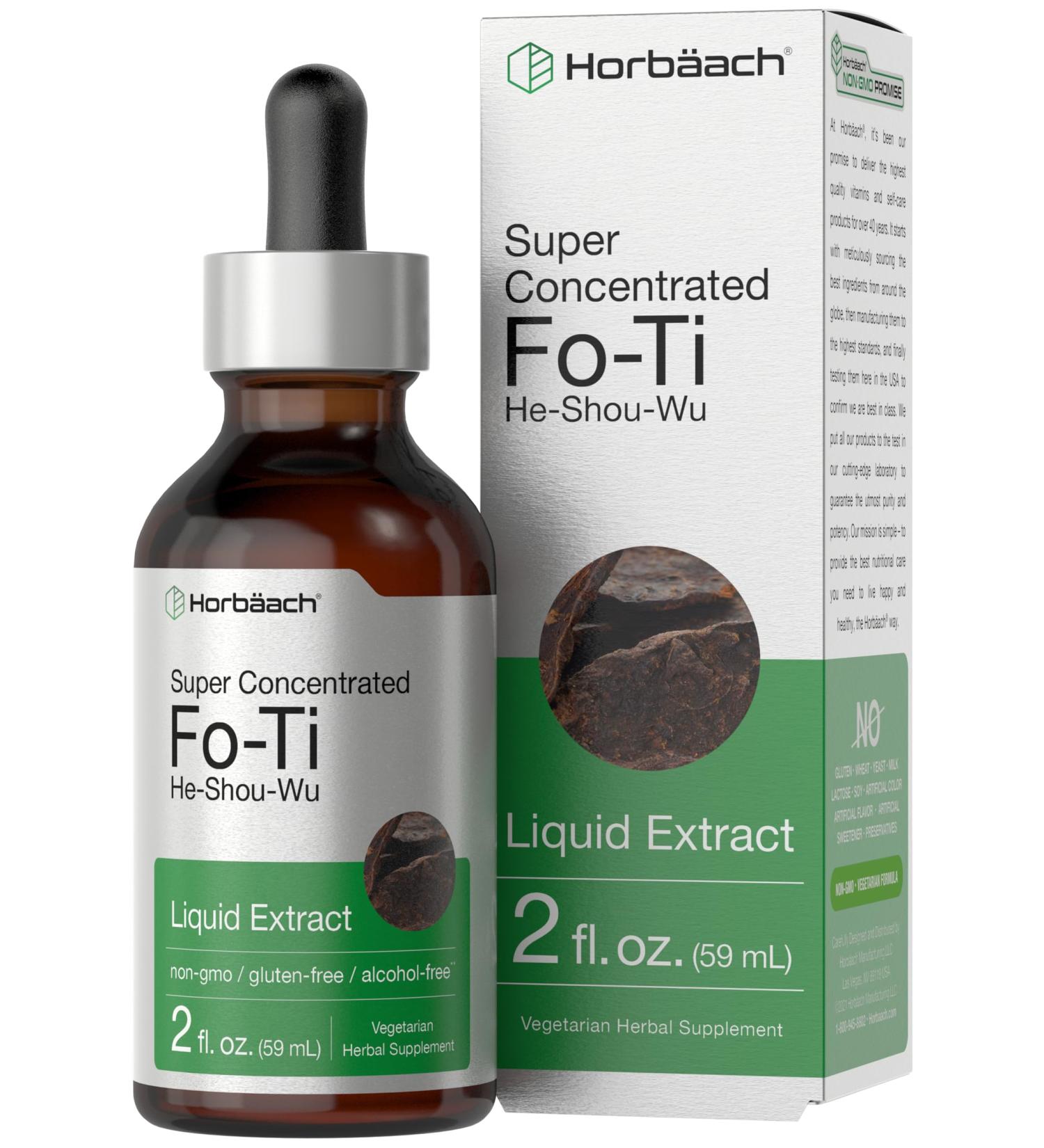 Horb ach FoTi Herb Liquid Root Extract | 2 fl oz | He Shou Wu | Super Concentrated | Vegetarian | Alcohol Free | Non-GMO Gluten Free - Buy Online on GoSupps.com