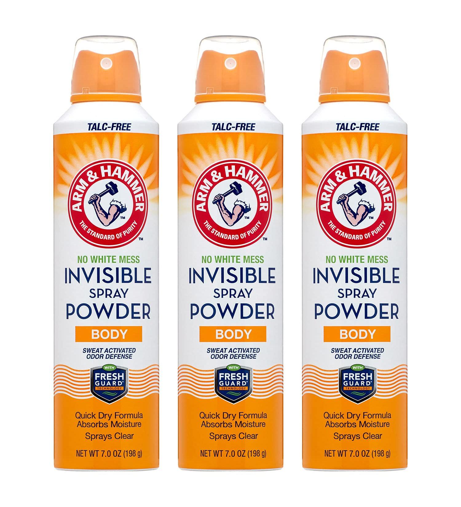 Arm & Hammer Invisible Body Powder Spray - Talc-Free Odor & Sweat Control for Men and Women - 7oz (Pack of 3) - Buy Online on GoSupps.com