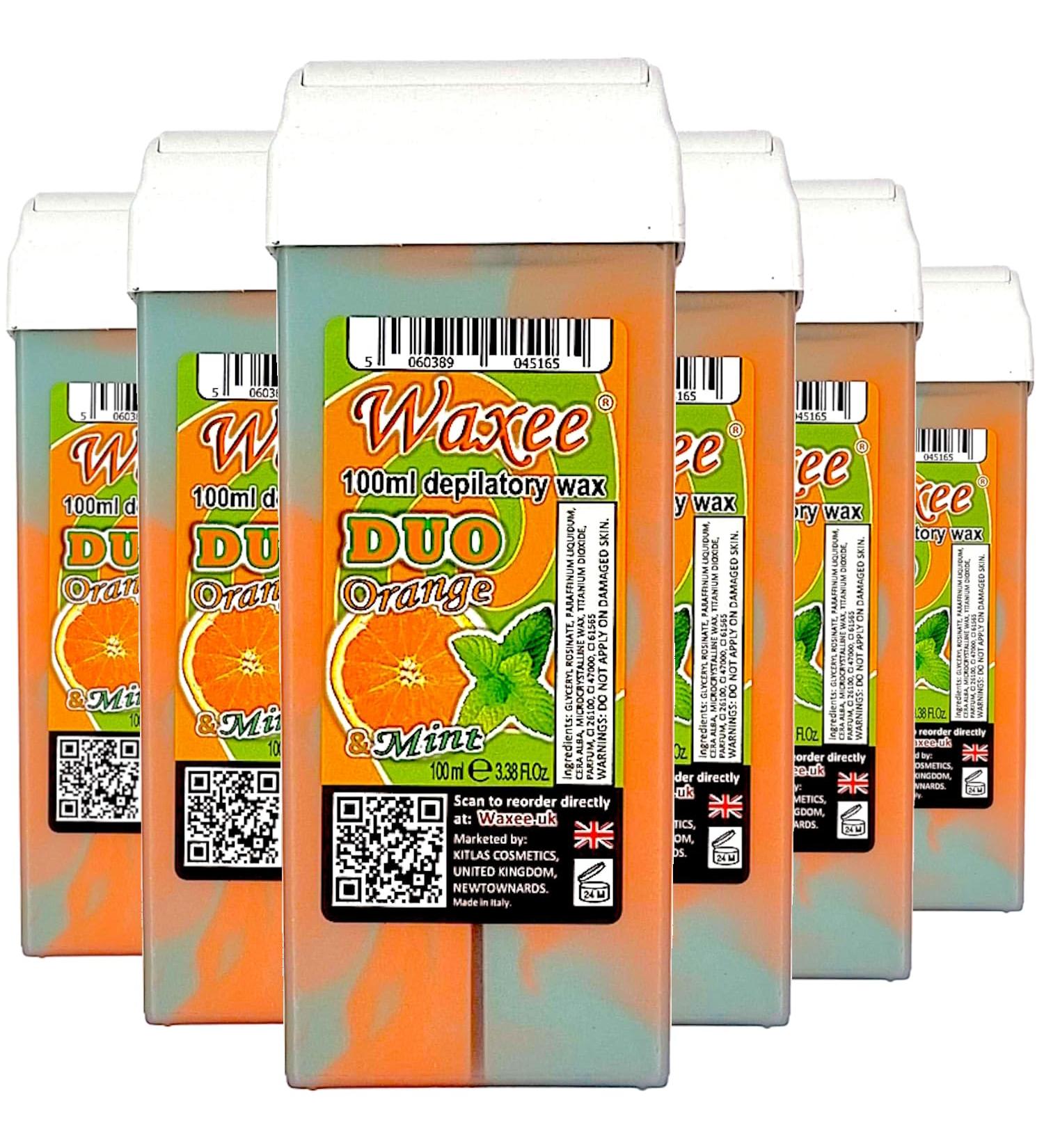 6pcs Waxee DUO Roll-On Wax Cartridge 100ml Refill Set - Orange & Mint - Buy Online on GoSupps.com