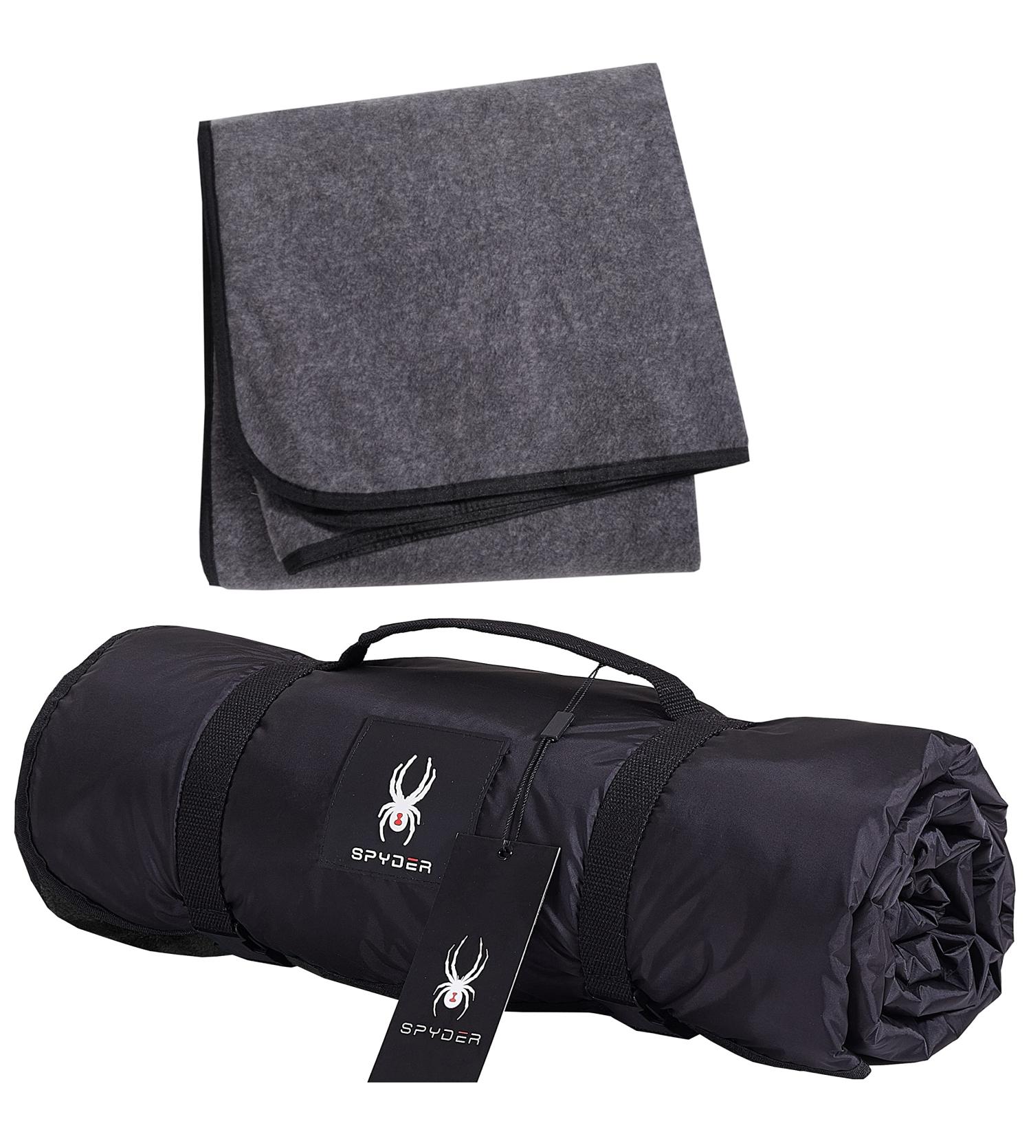 Spyder Waterproof Stadium Blanket 50 x 72 - Heather Gray/Black - Ideal for Camping, Picnics, Beach, Concerts - Buy Online on GoSupps.com