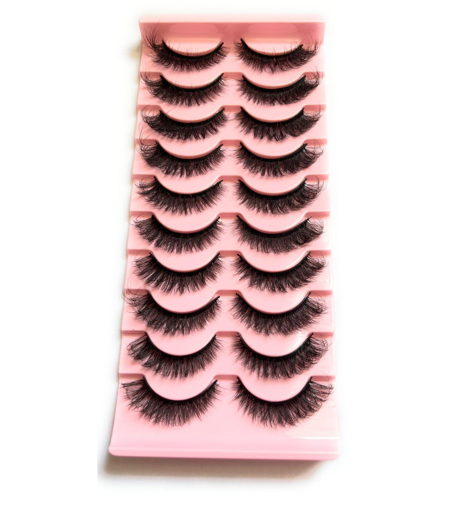 10 pairs Cats eye lashes Faux Mink False Eye Lashes D-Curl Fluffy and Wispy Ultra Soft Premium Sweat and Water Resistant Feather Light Enhancing Beauty and Confidence (5D-B23) - Buy Online on GoSupps.com