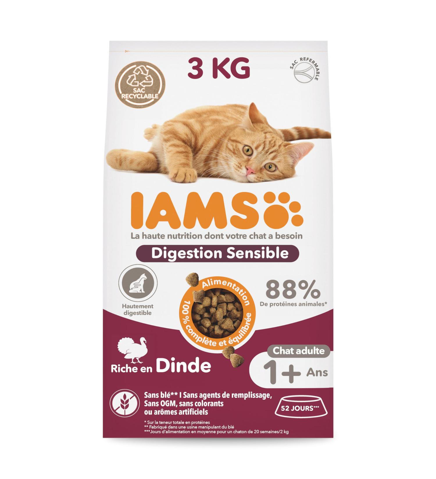 IAMS Dry Cat Food with Sensitive Turkey - for Cats with Sensitive Stomach from 1 year - 3 kg - Buy Online on GoSupps.com