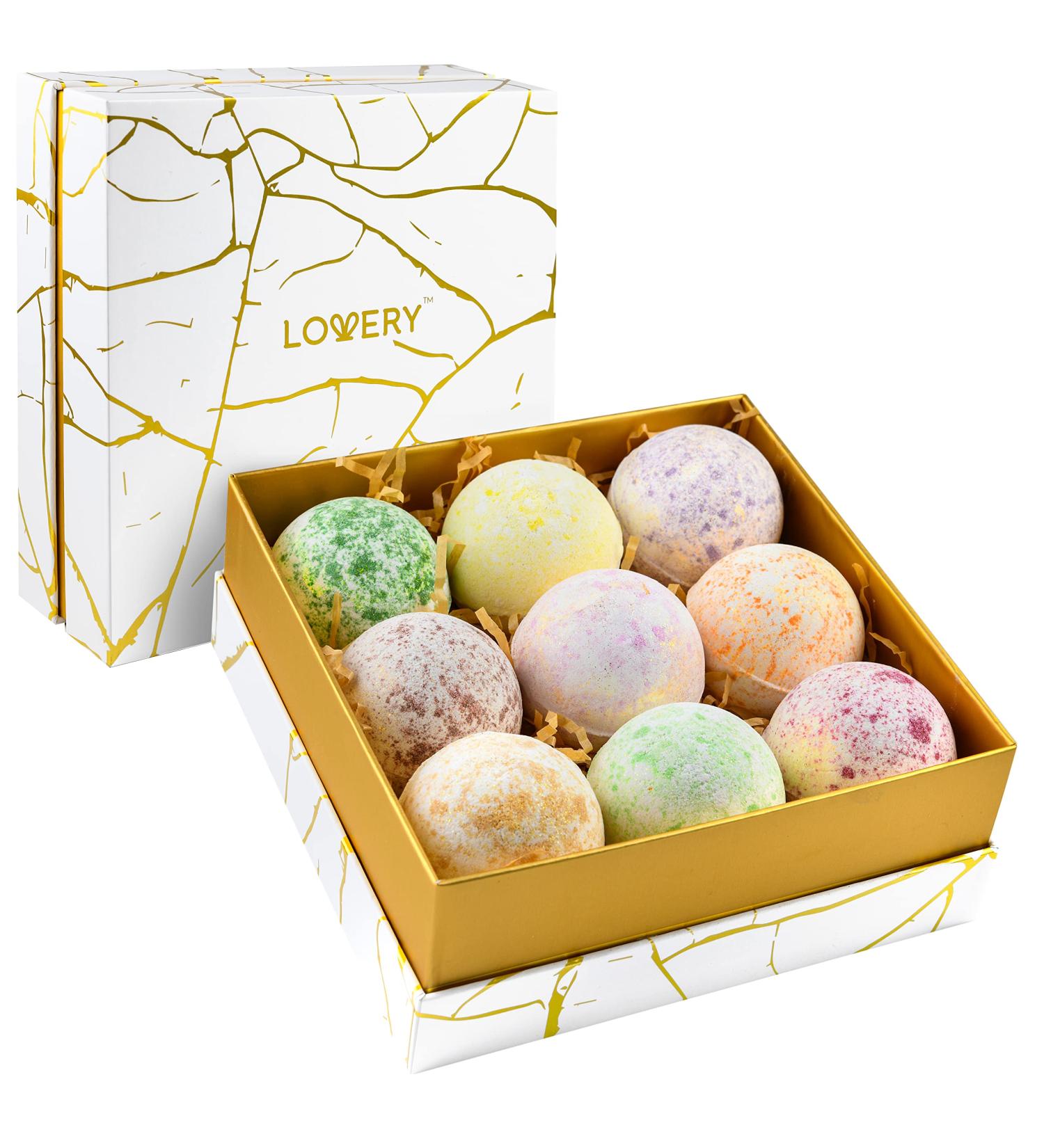Deluxe Fathers Day Bath Bombs Set - 9 Handmade Bubble Bath Bombs for Women with Shea & Coco Butter - Perfect Spa Gift for Her, Him, Wife, Girlfriend - Ideal for Birthdays, Weddings - Buy Online on GoSupps.com