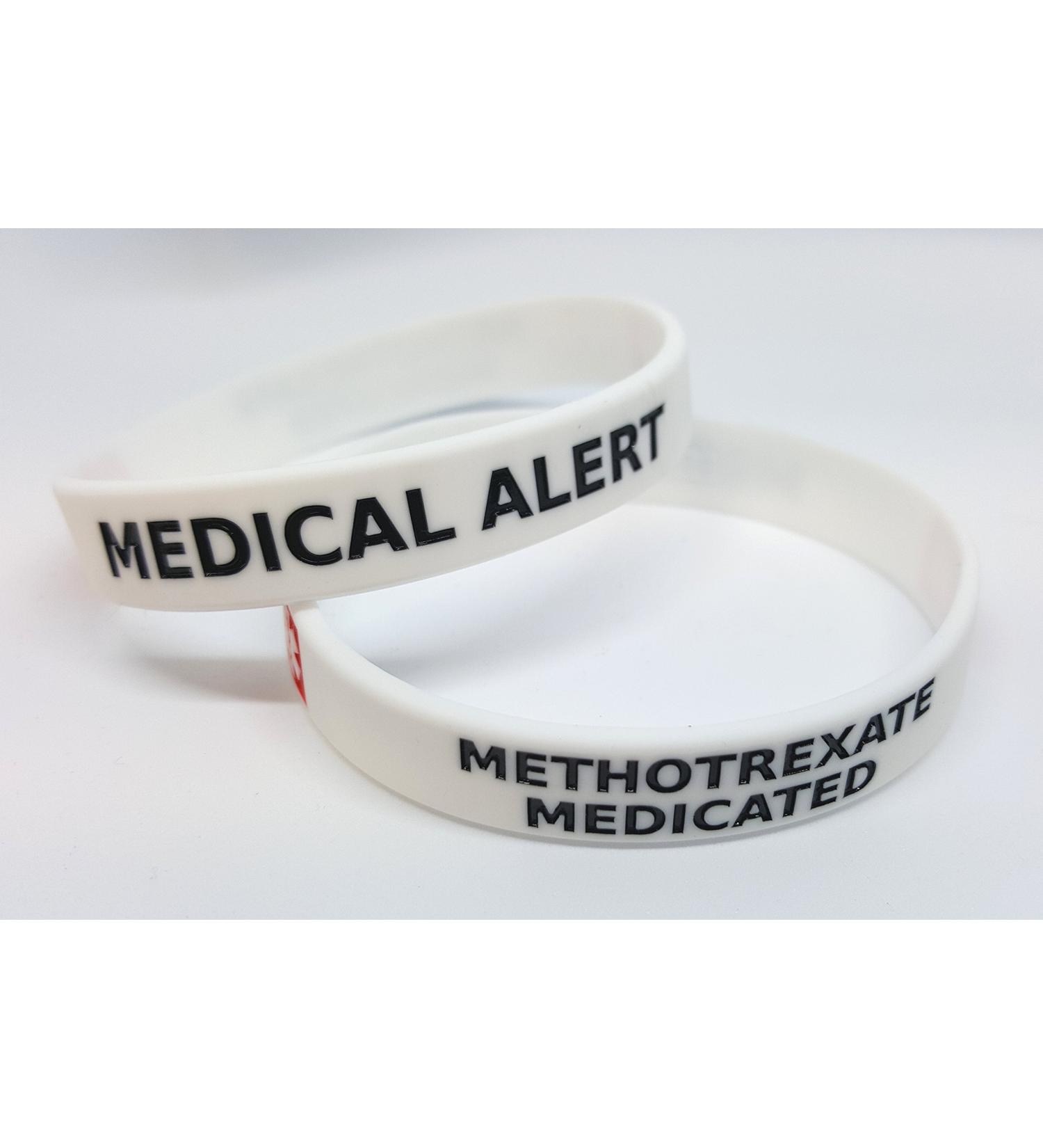 2X METHOTREXATE Medicated Wristband Medical Awareness Alert Bracelet