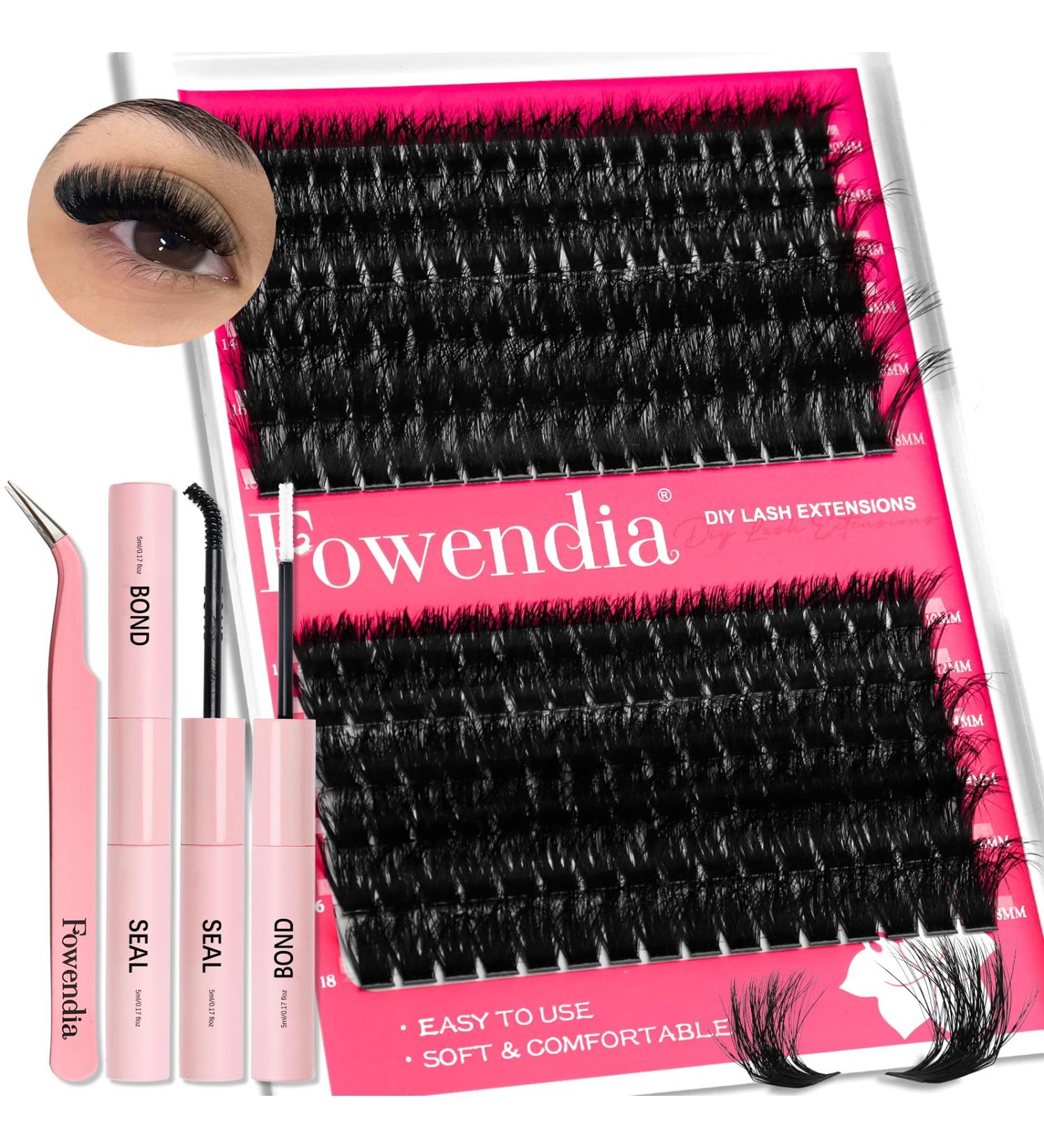 Shop Lash Clusters Kit | Fluffy 80D & 100D Individual Lashes | DIY Eyelash Extensions with Bond & Seal | Waterproof & Thick False Eyelashes - Buy Online on GoSupps.com
