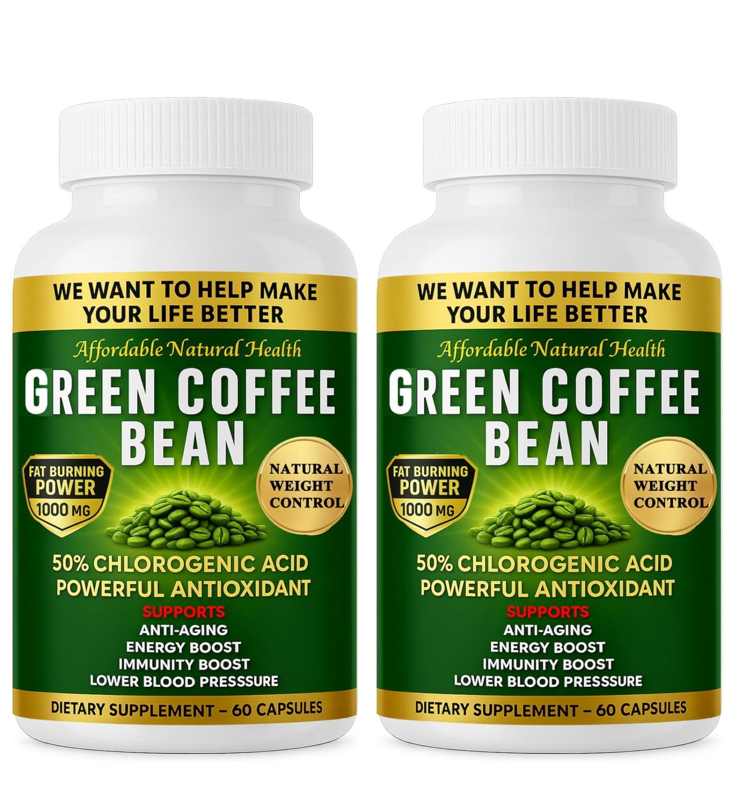 Green Coffee Bean Extract 100% Pure Green Coffee Bean Capsules 50% Chlorogenic Acid 1000 mg Strength 120 Capsules 4 Month Supply Non-GMO and Gluten Free Traditional Herbal Supplement - Buy Online on GoSupps.com