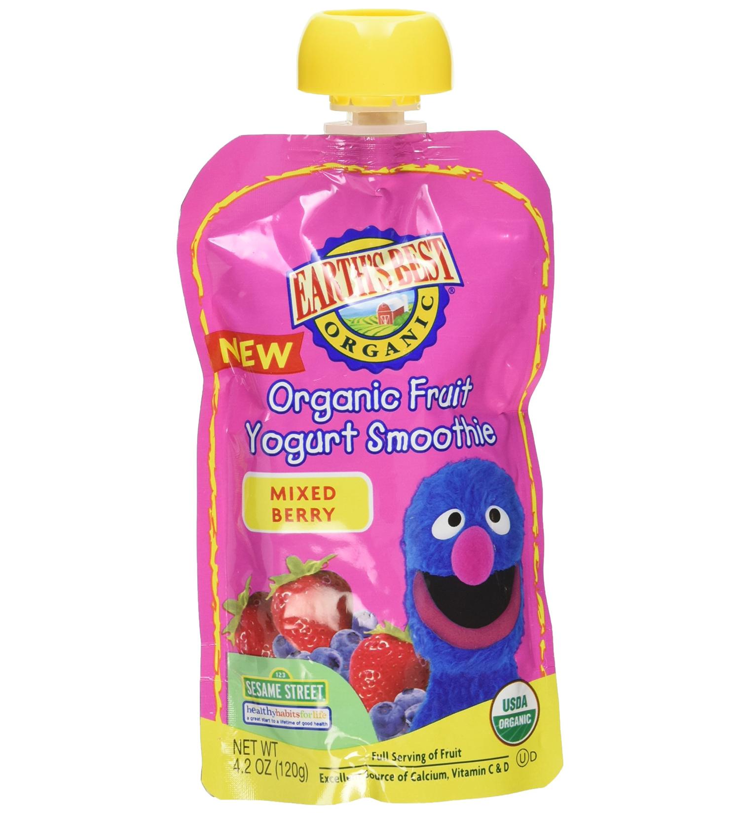 Earth's Best Organic Mixed Berry Fruit Yogurt Smoothie - 6 Pack - Buy Online on GoSupps.com