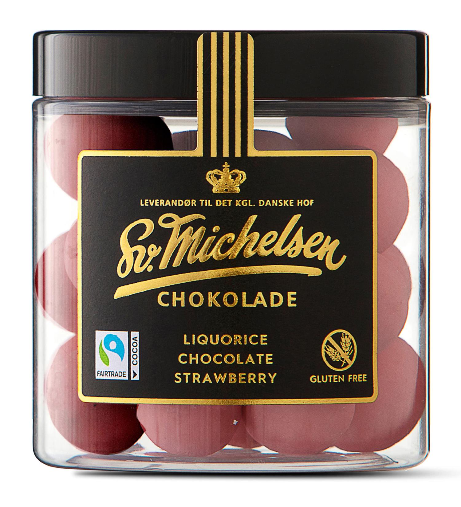 Buy SV.Michelsen Chocolate & Liquorice with White Chocolate & Strawberries - 150g | Gluten-Free Danish Gourmet Sweets Gift - Royal Danish Court Supplier - Buy Online on GoSupps.com