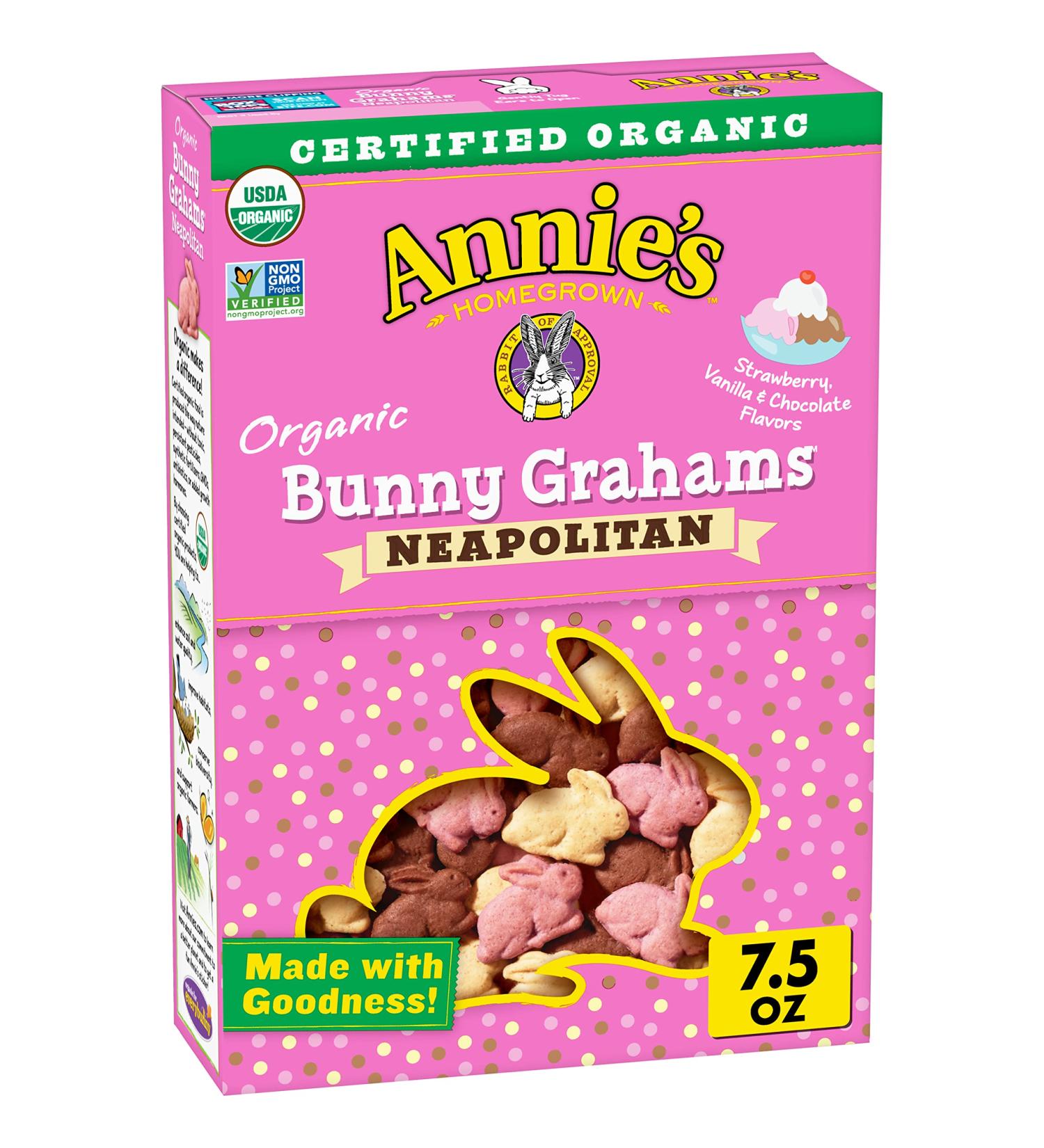 Annie's Organic Non-GMO Bunny Grahams Neapolitan 7.5 oz - Delicious Snack Option - Buy Online on GoSupps.com