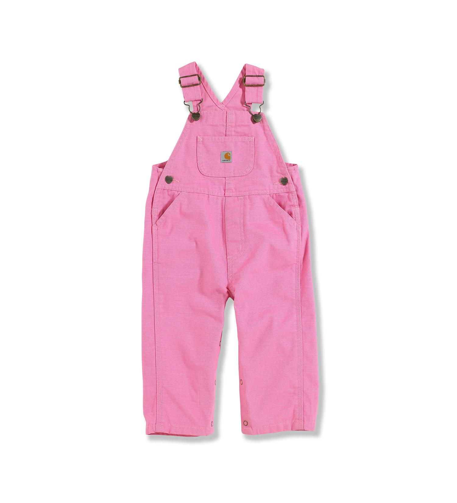 Carhartt Baby Girls' Canvas Bib Overall - Pink (4 Months-4 Years) - Buy Online on GoSupps.com