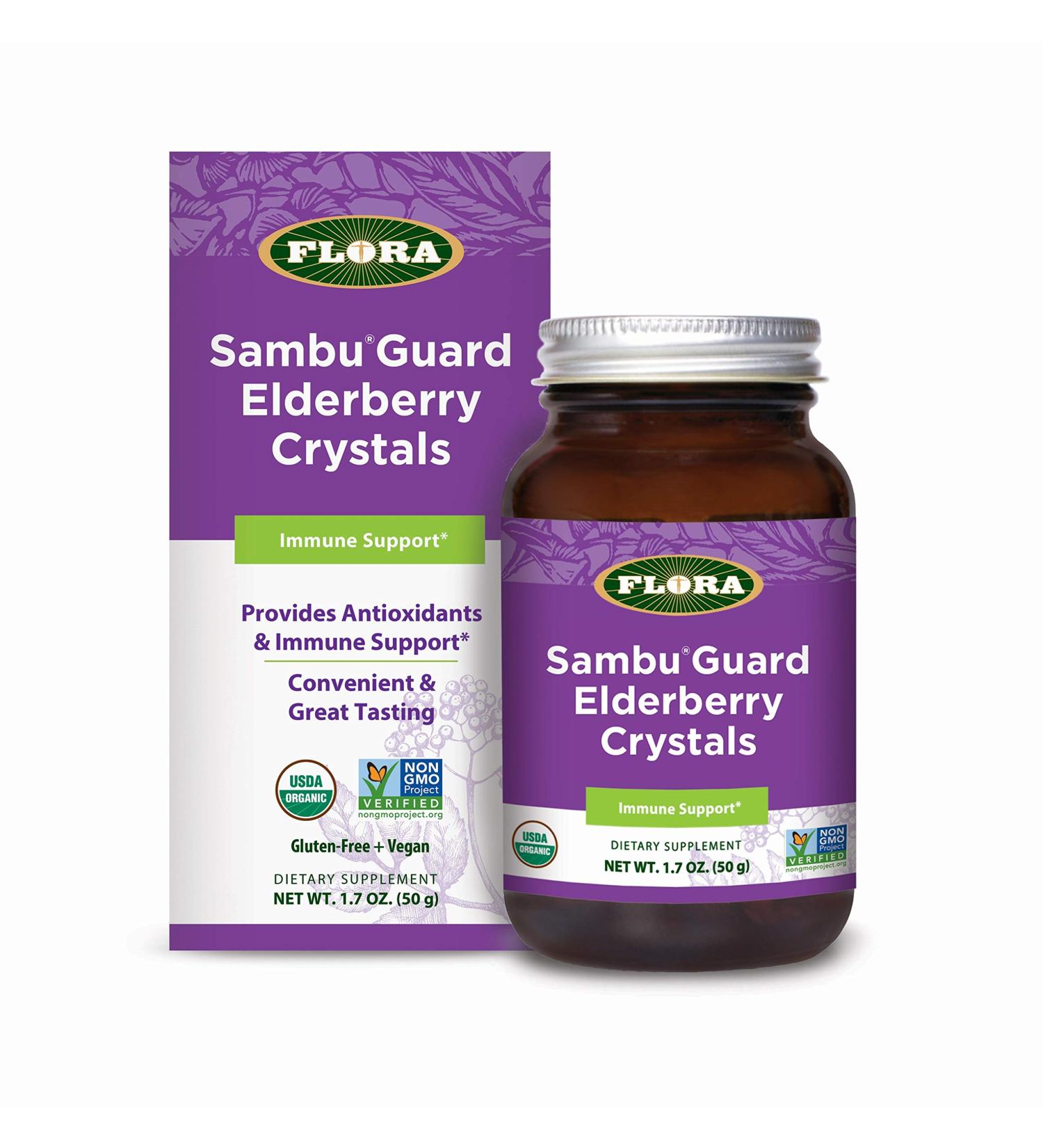 Flora Sambu Guard Elderberry Crystals 1.7 oz - Immune Support & Antioxidants - Buy Online on GoSupps.com