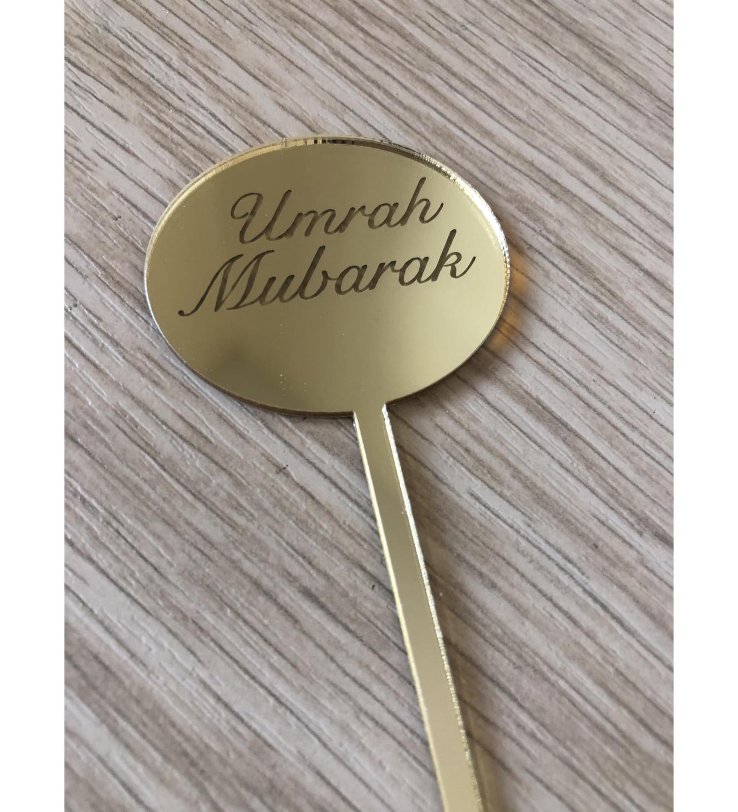 8 Pcs Gold Umrah Mubarak Cupcake Discs Acrylic Reusable Umrah Mubarak Cupcake Toppers Umrah Cake Decoration Party Decorations UK.