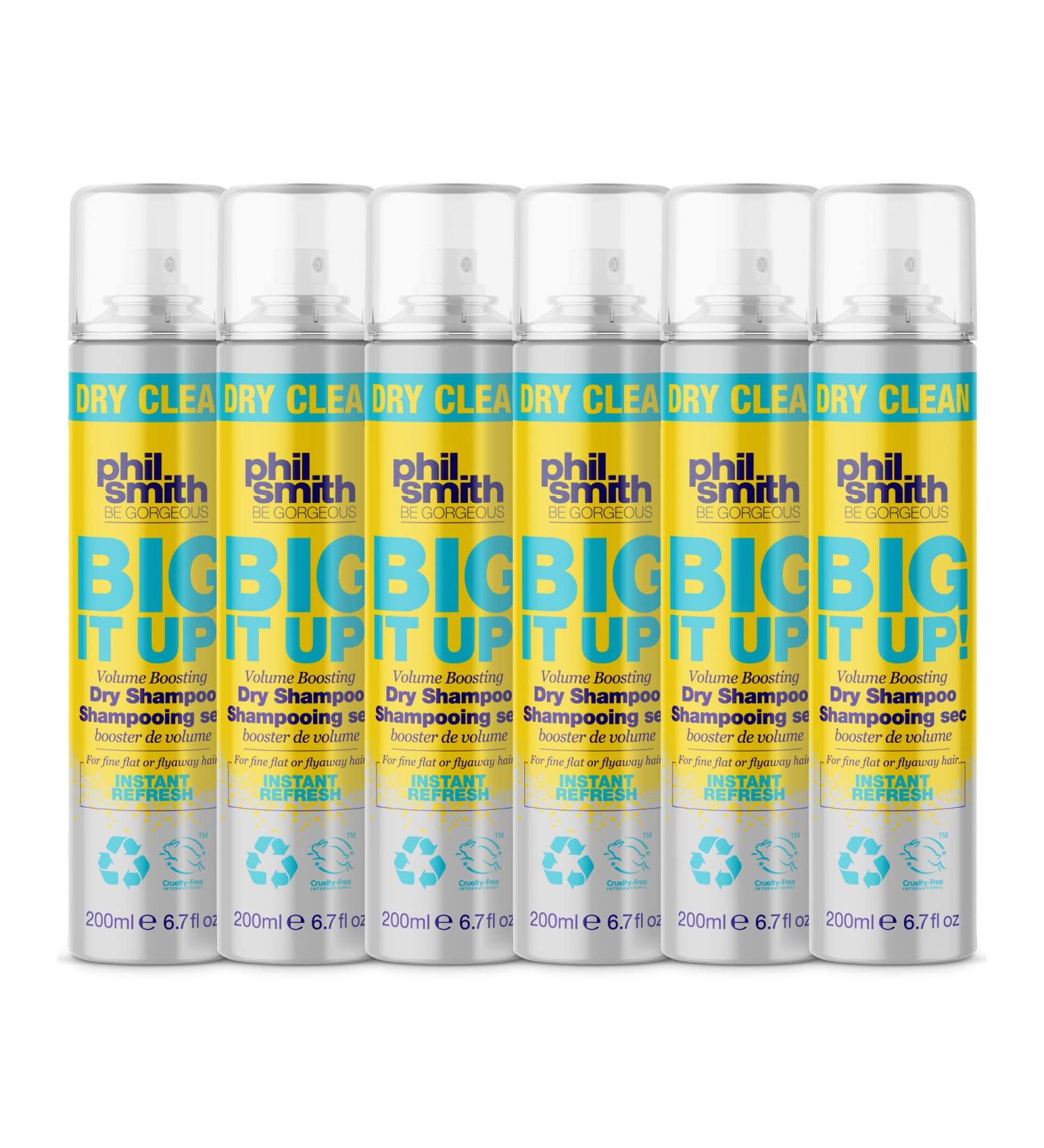 Phil Smith Be Gorgeous | Big It Up! Volume Boosting Dry Shampoo | For Fine and Flat Hair | Vegan Friendly | Instant Refresh | 200 ml | Pack of 6 - Buy Online on GoSupps.com