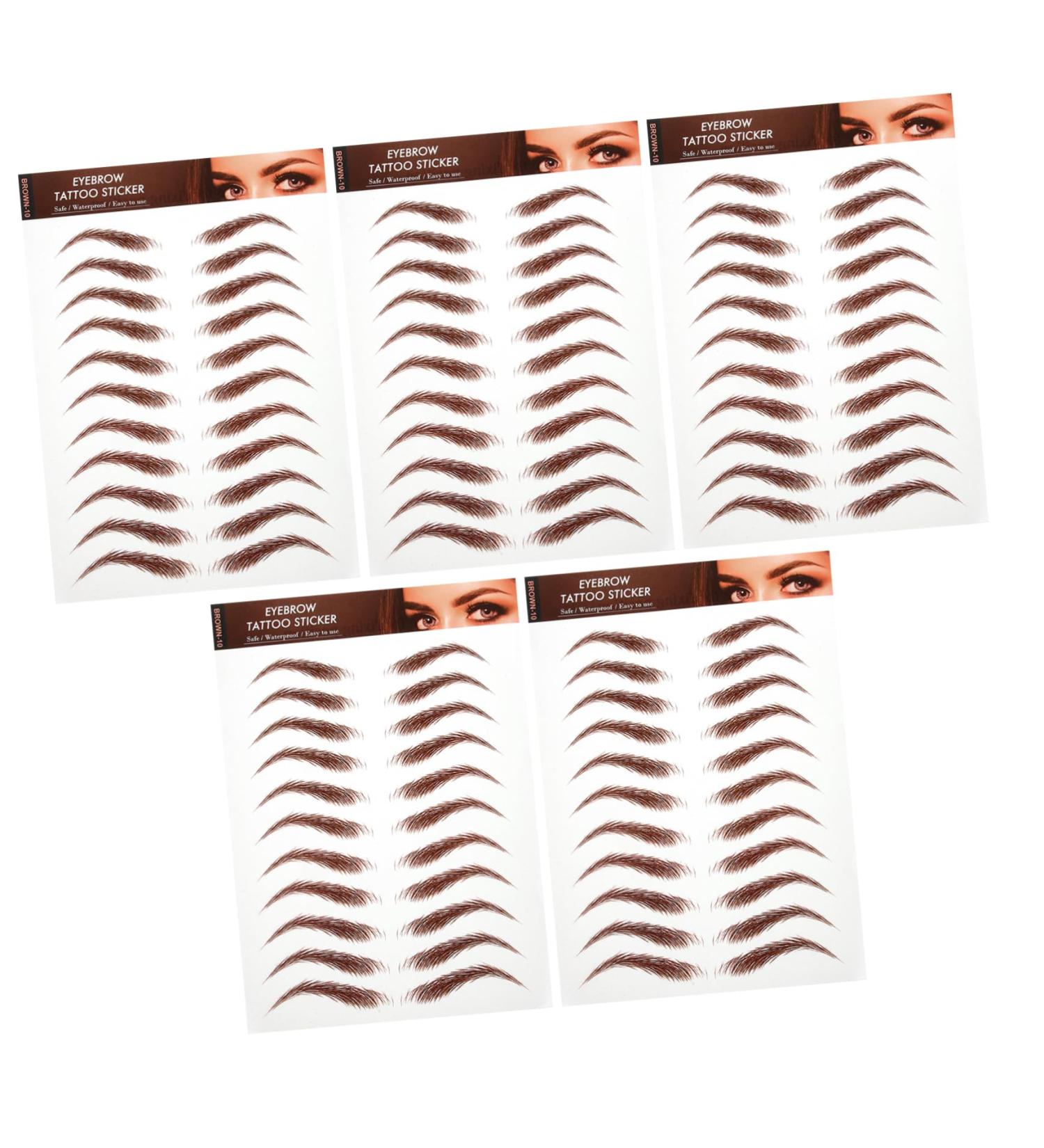 Mikinona 5 Sheets Eyebrow Stickers Simulation Eyebrow Peel off Eyebrow Sticker Fake Eyebrows Makeup Eyebrow - Buy Online on GoSupps.com