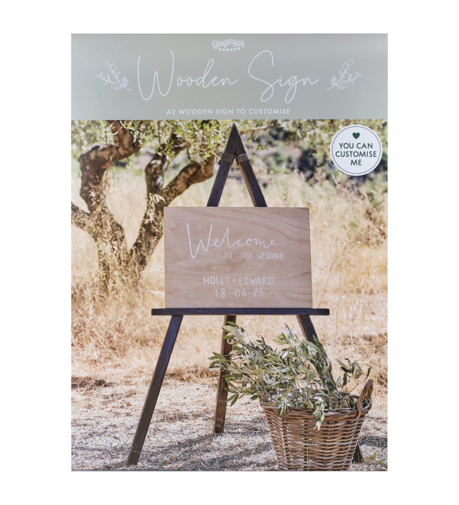 Buy Ginger Ray Customisable A2 Brown Wooden Sign | Unique Personalized Decor for Any Space - International Shipping Available - Buy Online on GoSupps.com