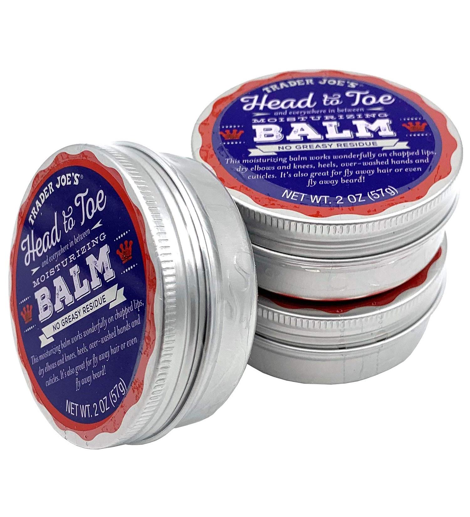 Trader Joe's Head to Toe Moisturizing Balm and Beard Balm 2 Ounce 3-Pack
