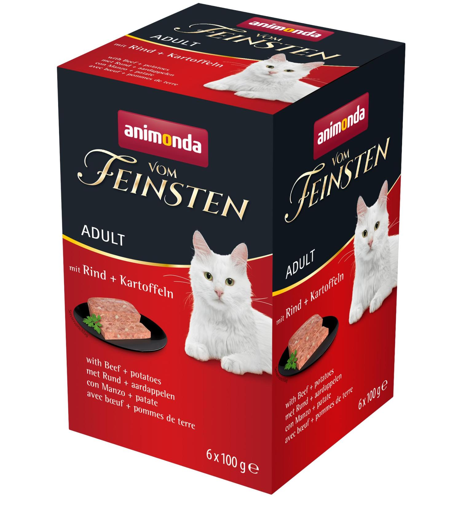 Animonda Adult Cat Food - Premium Wet Food with Beef & Potatoes | 6 x 100g Pack - International Shipping Available - Buy Online on GoSupps.com