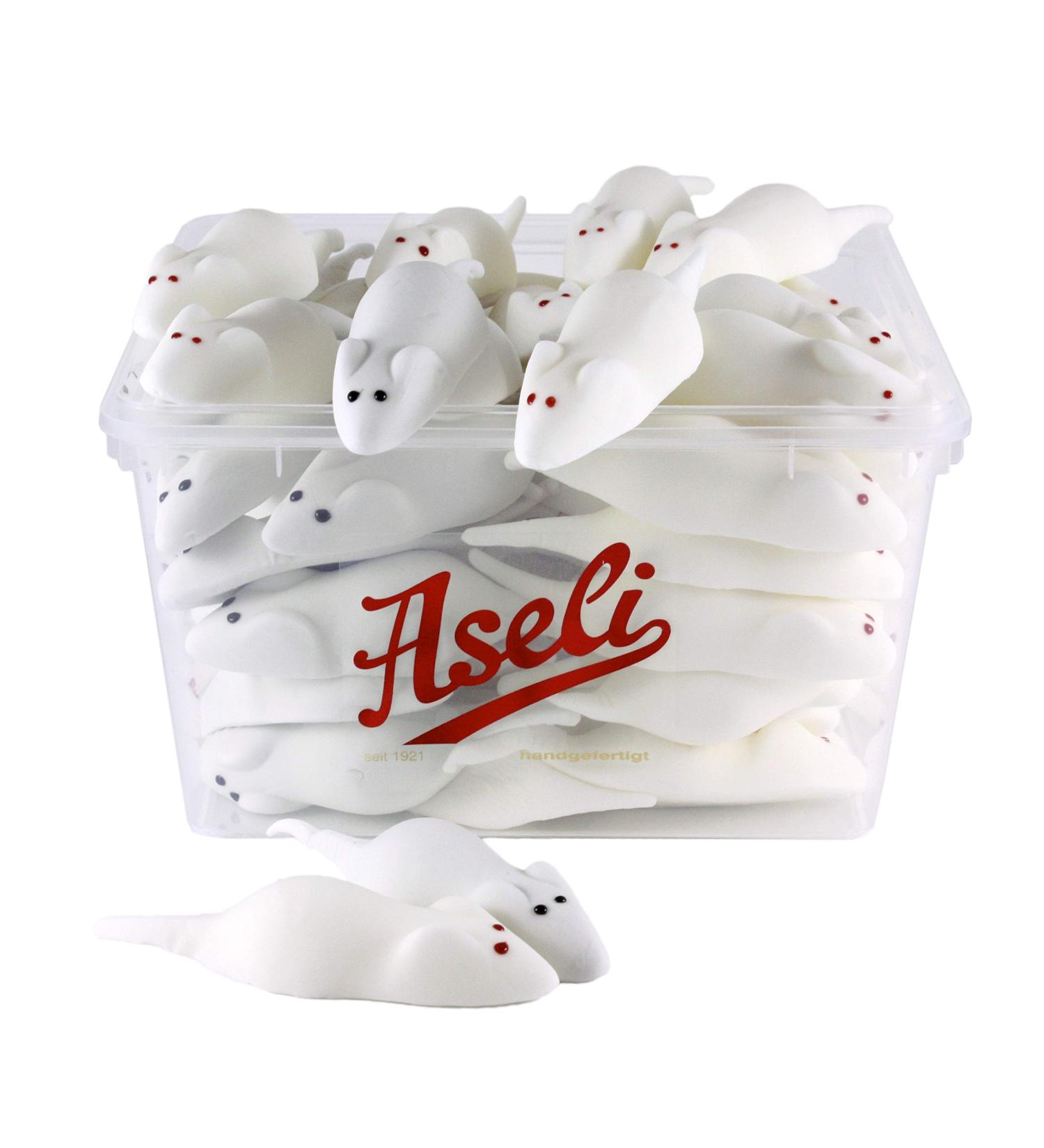 Buy 660g Handmade White & Gray Giant Foam Mice - Gluten-Free & Lactose-Free | Aseli Mouse Bacon in Re-Lockable Box - Buy Online on GoSupps.com