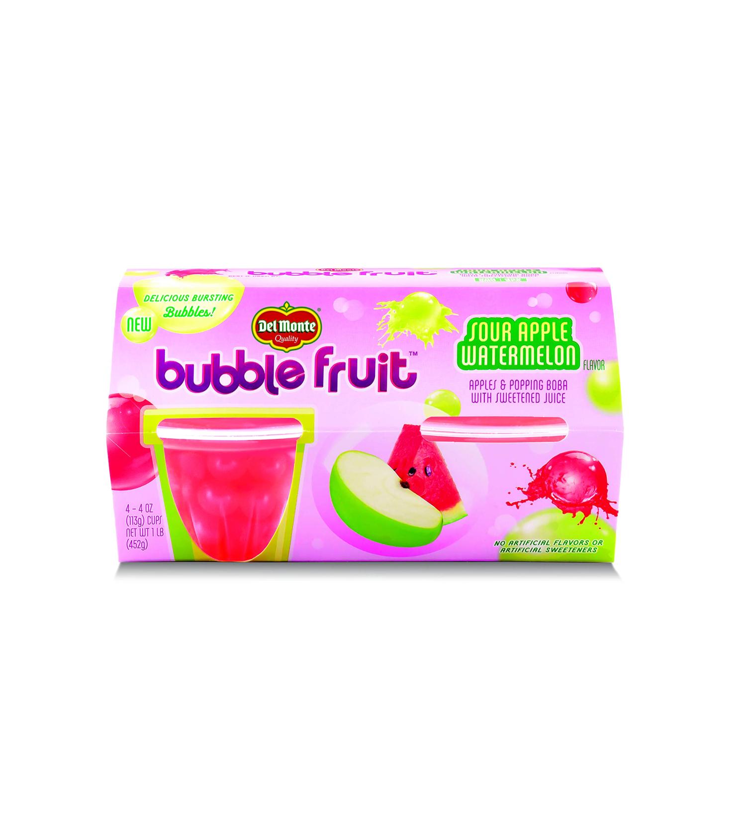 Del Monte Bubble Fruit Snack Cup - Sour Apple Watermelon - 4oz Cups (Pack of 4) - Buy Online on GoSupps.com