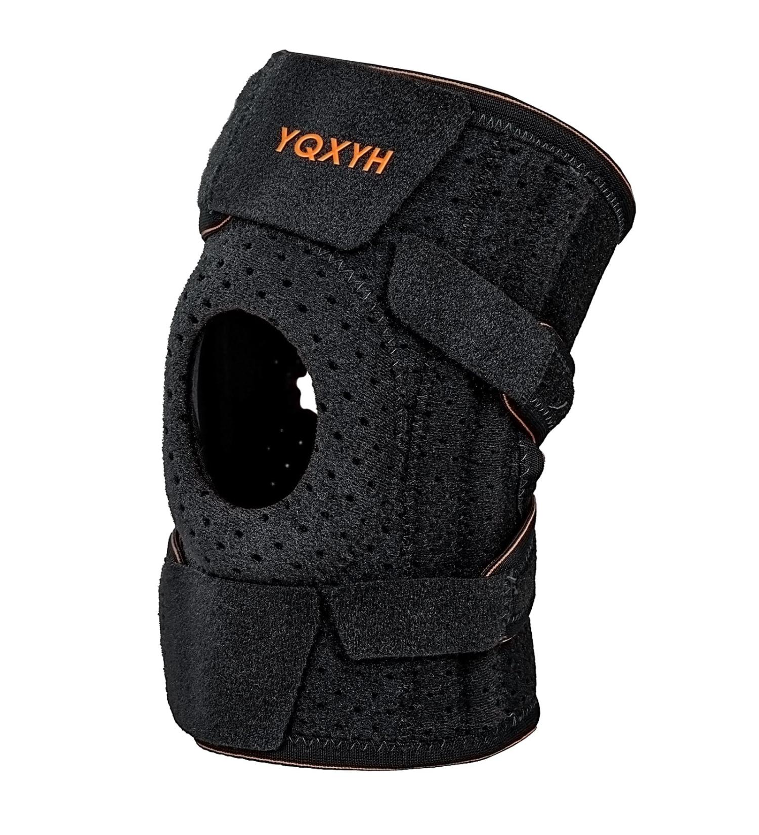 Premium Knee Brace for Men & Women - Adjustable Compression Side Stabilizers Patellar Support for Pain Relief Meniscus Tear ACL Arthritis (Black Carbon Fiber - Buy Online on GoSupps.com