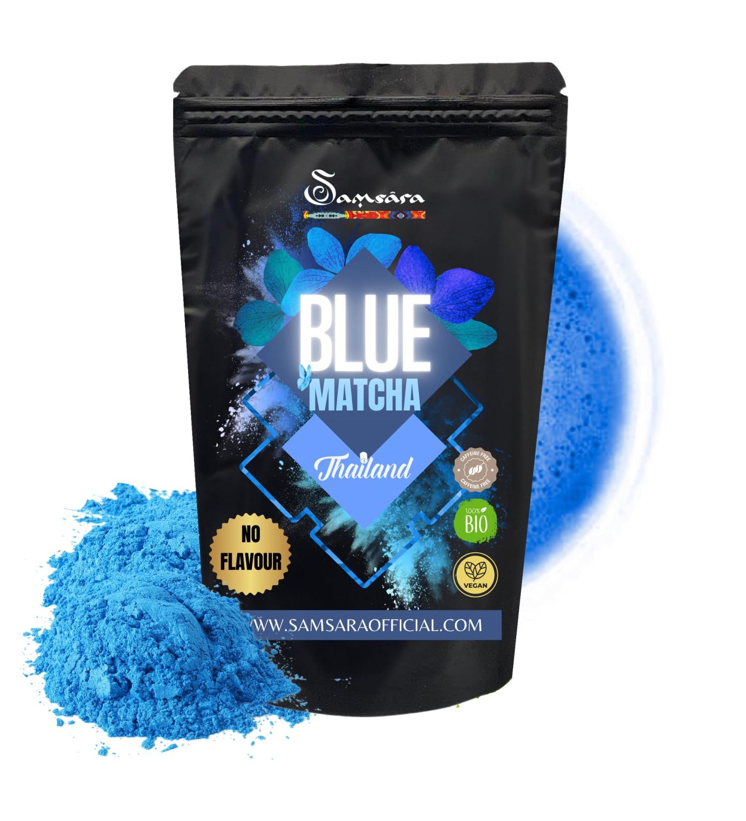  Samsara SAMSARA 100% Organic Blue Matcha Tea | Against Anxiety and Stress Natural Antioxidant Made in Thailand | Viral web content - Buy Online on GoSupps.com