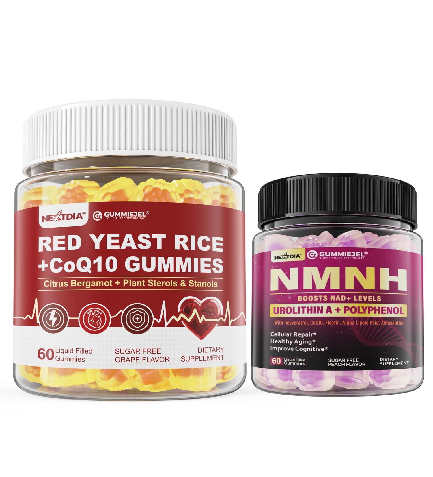 Nextdia NAD+ Supplement Defend Youth Red Yeast Rice Gummies with CoQ10 for Women & Men - Buy Online on GoSupps.com