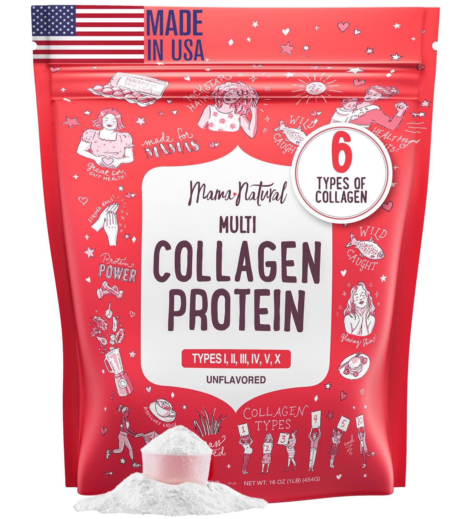 Multi Collagen Protein Powder Type I II III IV V X - Unflavored & Hydrolyzed 16Oz Pure Collagen Peptides Powder - Grass Fed Beef Wild Fish Marine & USA Eggshell - Whole Body Collagen Unflavored 41 servings (Pack of 1) - Buy Online on GoSupps.com