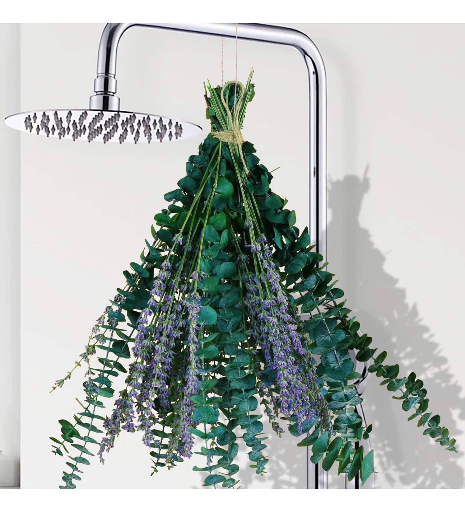 80 Pcs Mix Dried Eucalyptus & Lavender Flower Bundles for Shower - 100% Natural | Fresh Eucalyptus Leaves Stems | Hanging Shower Plant, Home Spa Decor - Buy Online on GoSupps.com