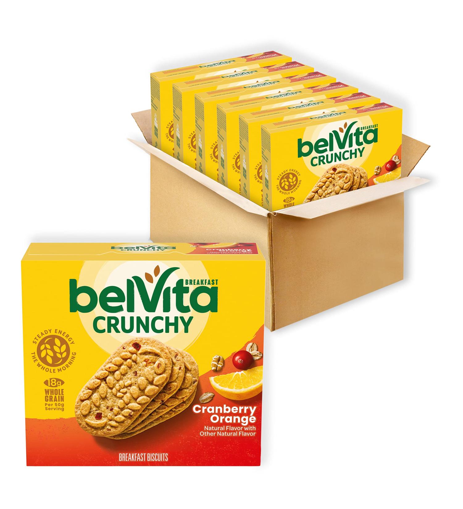 Belvita Cranberry Orange Breakfast Biscuits - 6 Boxes, 5 Packs per Box (4 Biscuits Per Pack) - Buy Online on GoSupps.com