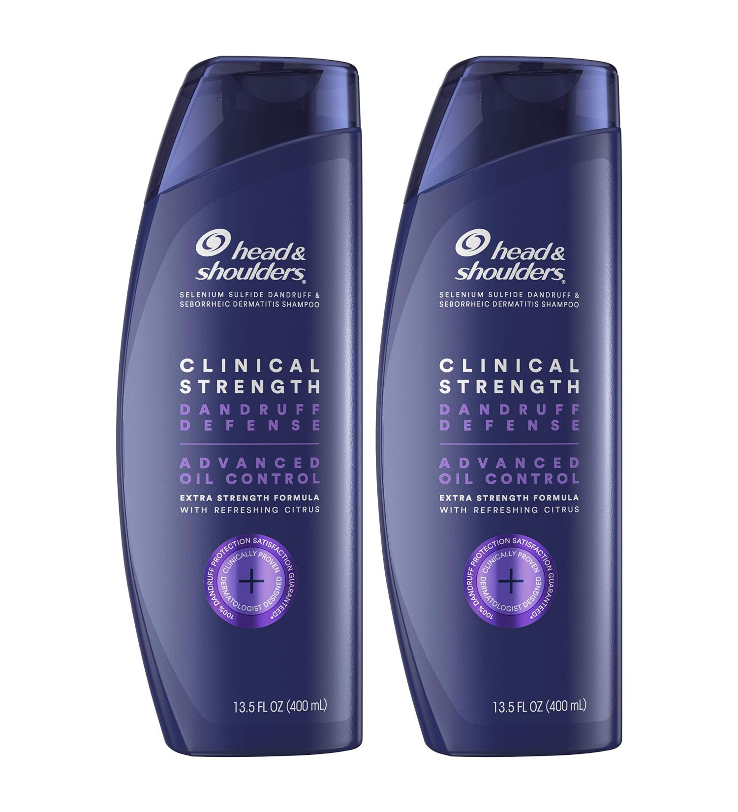 Head & Shoulders Clinical Strength Dandruff Shampoo Twin Pack - Advanced Oil Control (13.5 Oz Each) - Refreshing Citrus Scent - Buy Online on GoSupps.com