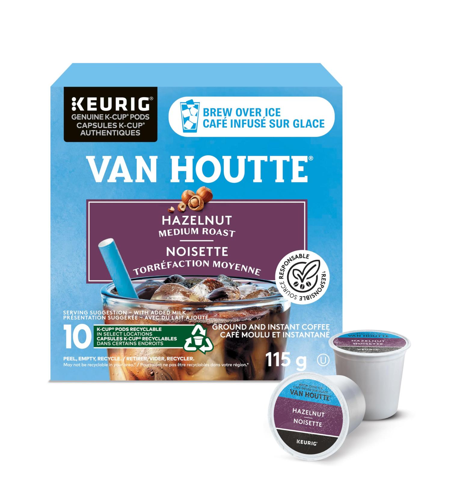 Van Houtte Brew Over Ice Hazelnut K-Cup Coffee Pods 10 Count For Keurig Coffee Makers Hazelnut 10 count (Pack of 1) - Buy Online on GoSupps.com