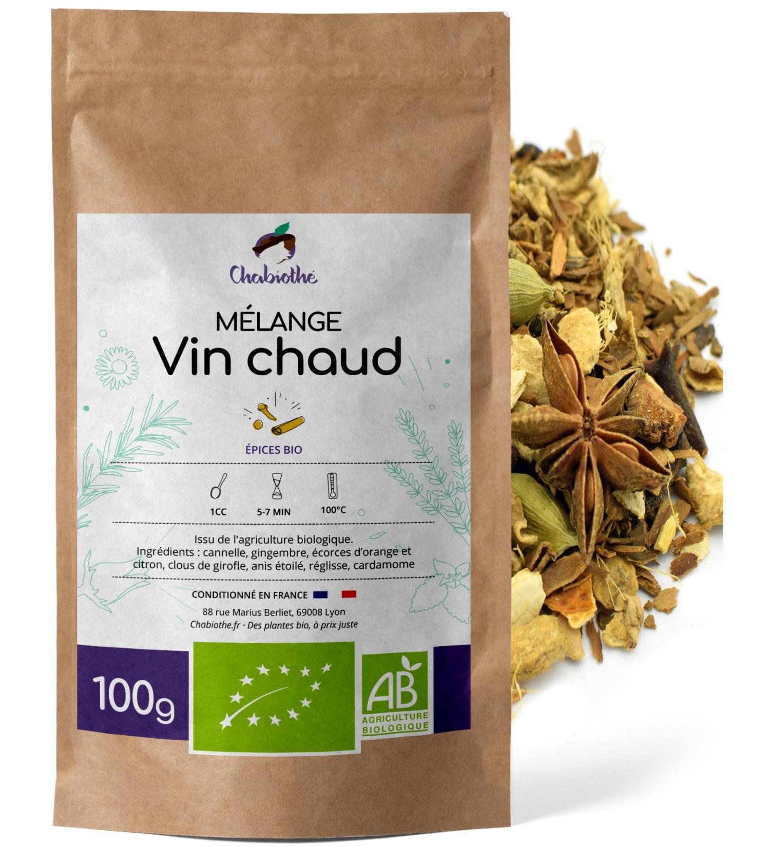 Chabioth - M lange Epices Vin Chaud BIO 100g - m lang et conditionn en France - sachet compostable - Buy Online on GoSupps.com