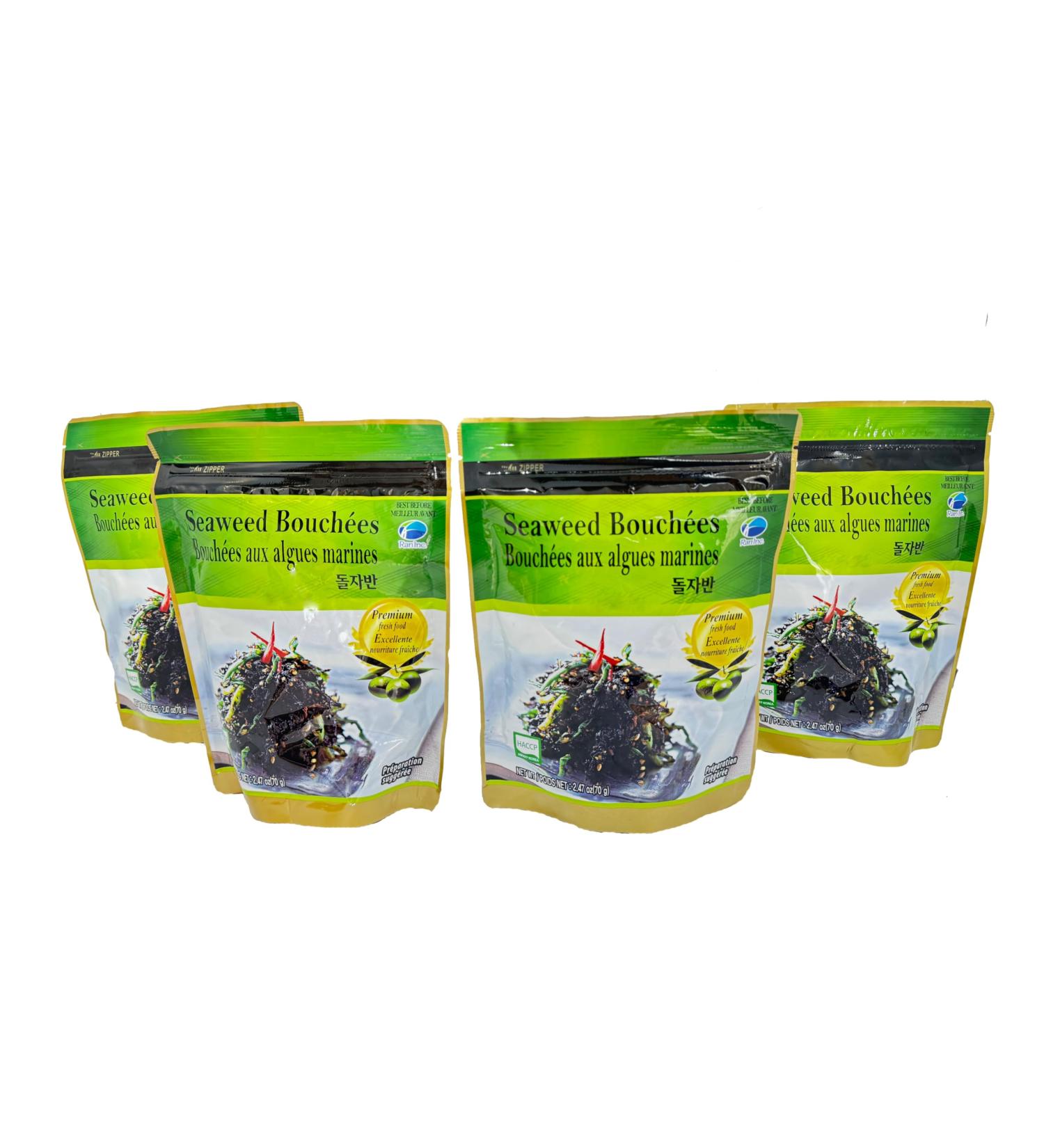 RAN Premium Seaweed Bouchees Authentic Korean Seaweed 4 Packs 70g Each Experience the Irresistible Crunch Expertly Infused with Delicious Flavor a Truly Delightful and Healthy Snack 280 g (Pack of 1) - Buy Online on GoSupps.com