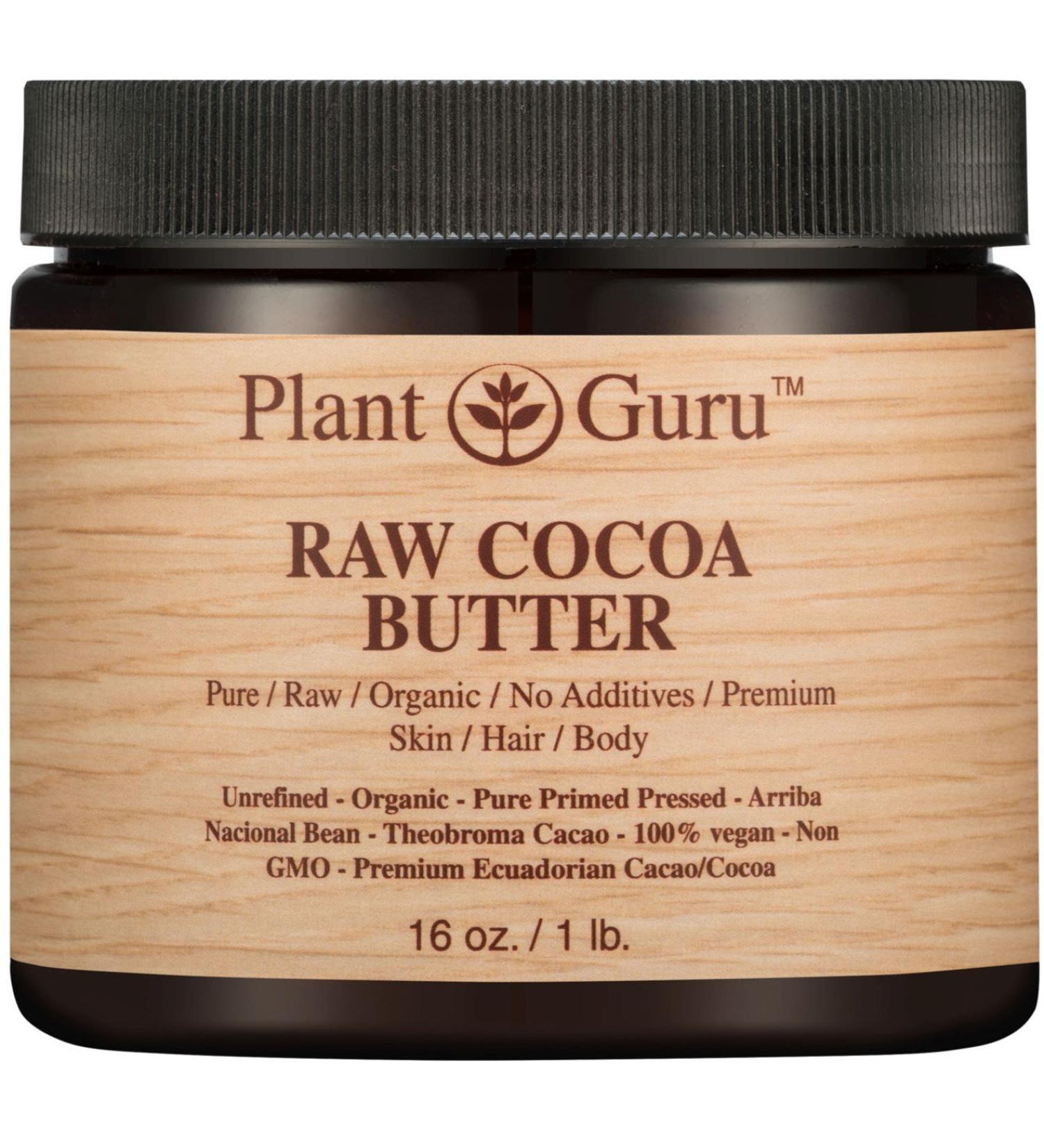 Raw Cocoa Butter 16 oz. / 1 lb. 100% Pure Fresh Natural Cold Pressed. Skin Body and Hair Growth DIY Creams Lip Balm Lotion and Soap Making