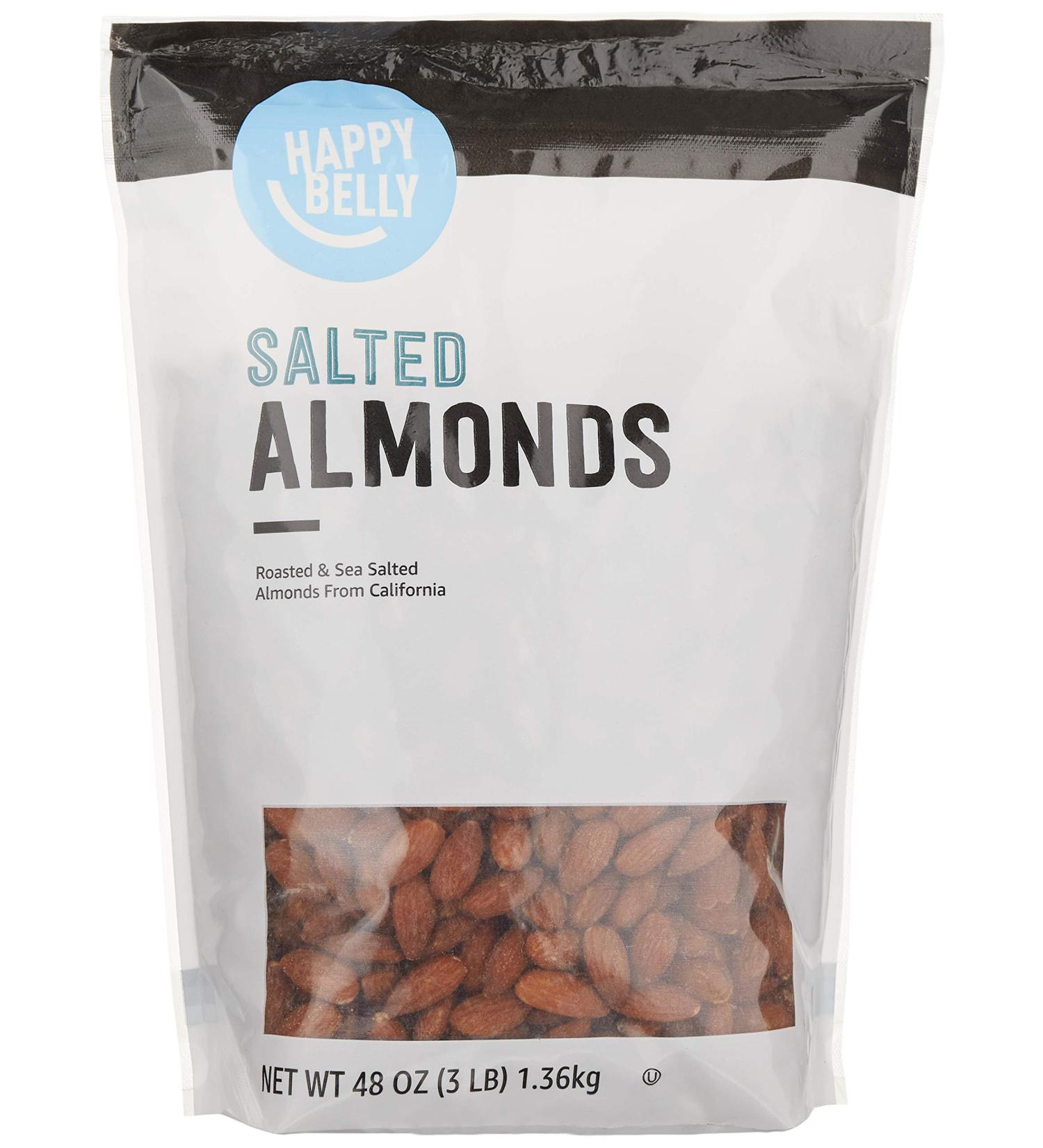 Happy Belly Roasted & Salted California Almonds 48 Ounce - Premium Quality Snack for Healthy Living - Buy Online on GoSupps.com