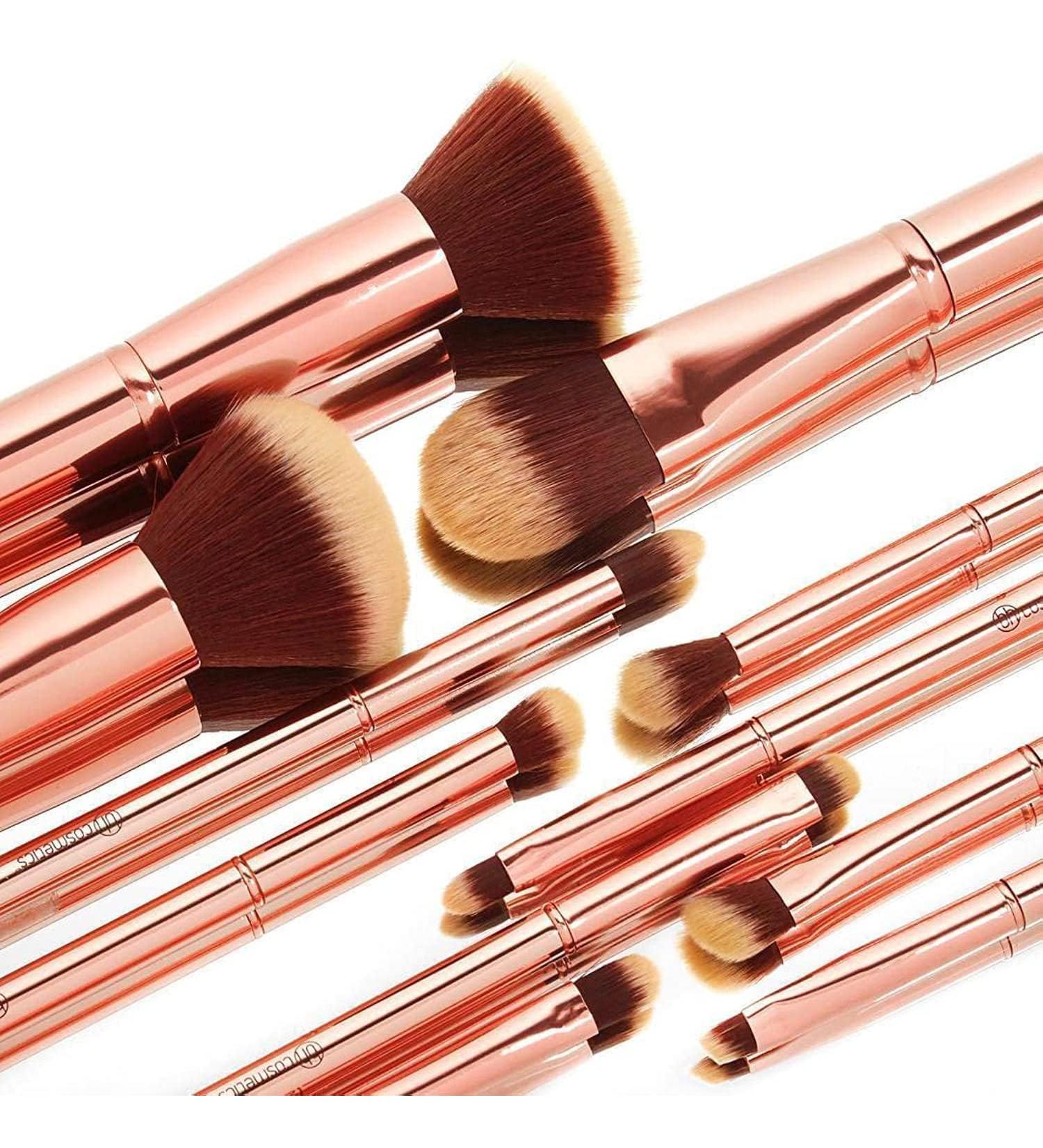 11-Piece Rose Gold Brush Set with Cosmetic Bag by BHcosmetics - Premium Metal Makeup Brushes for Flawless Application - Buy Online on GoSupps.com