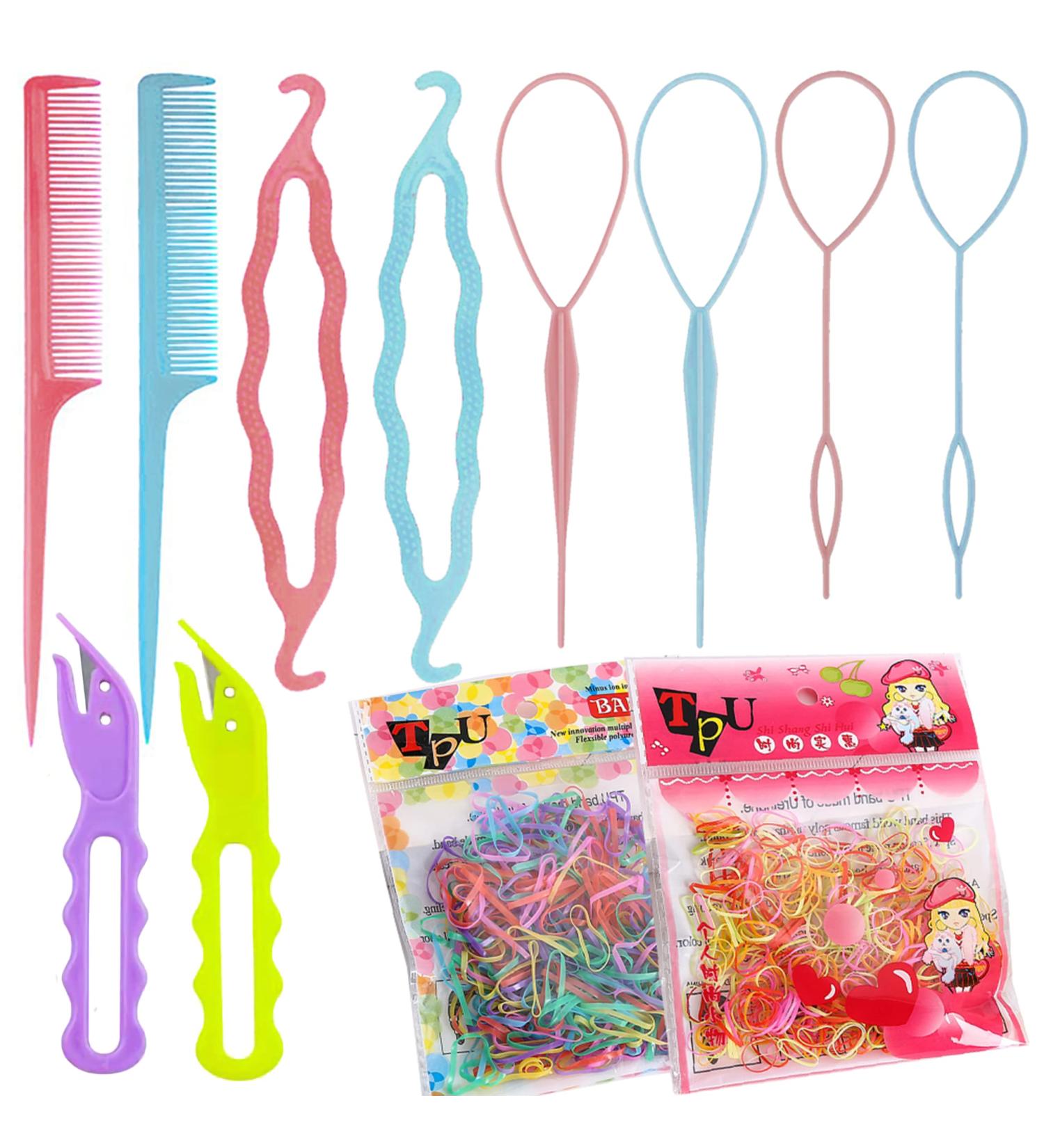 770 Piece Hair Tool Set with Elastic Hair Ties, Hair Band Remover, and Hair Tail Styling Tools for Girls and Women - Buy Online on GoSupps.com